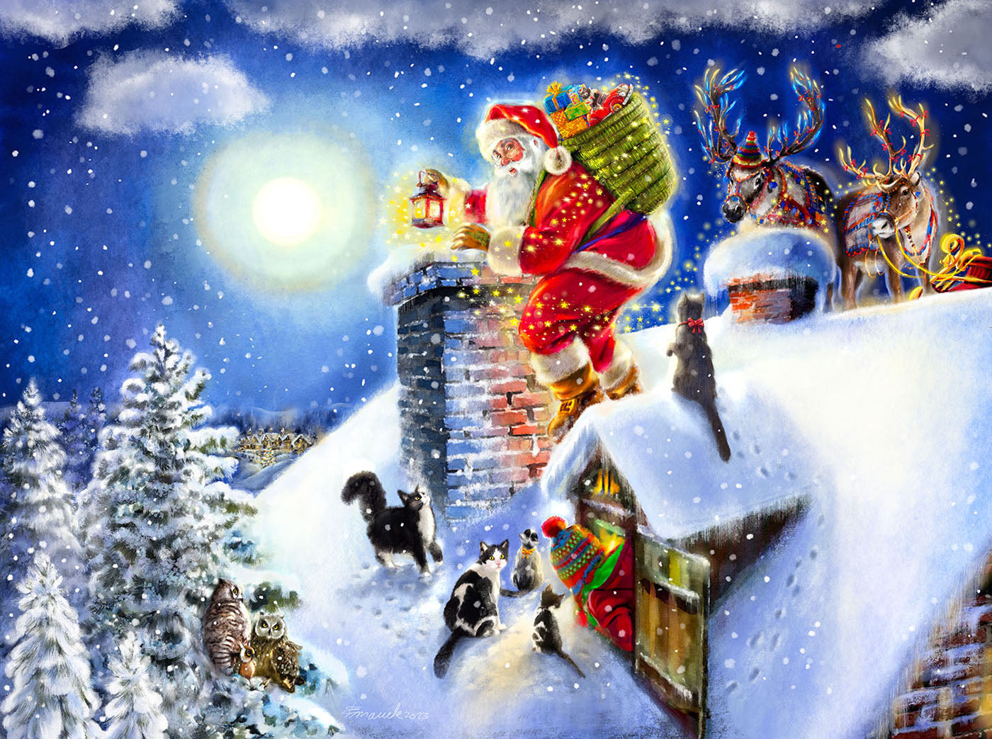 Santa on the Roof 1000 pc Jigsaw Puzzle 61103