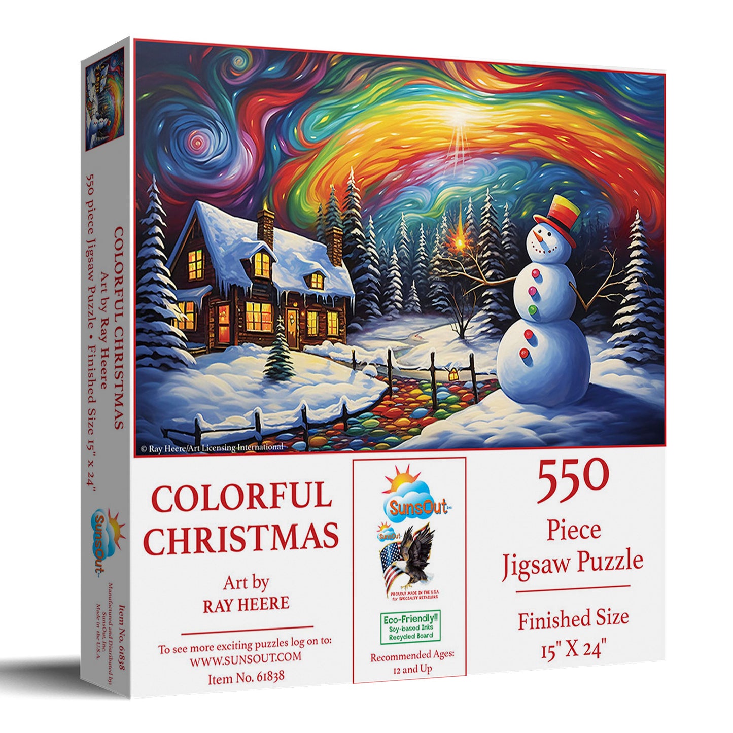 Colorful Christmas 550 pc Jigsaw Puzzle 61838