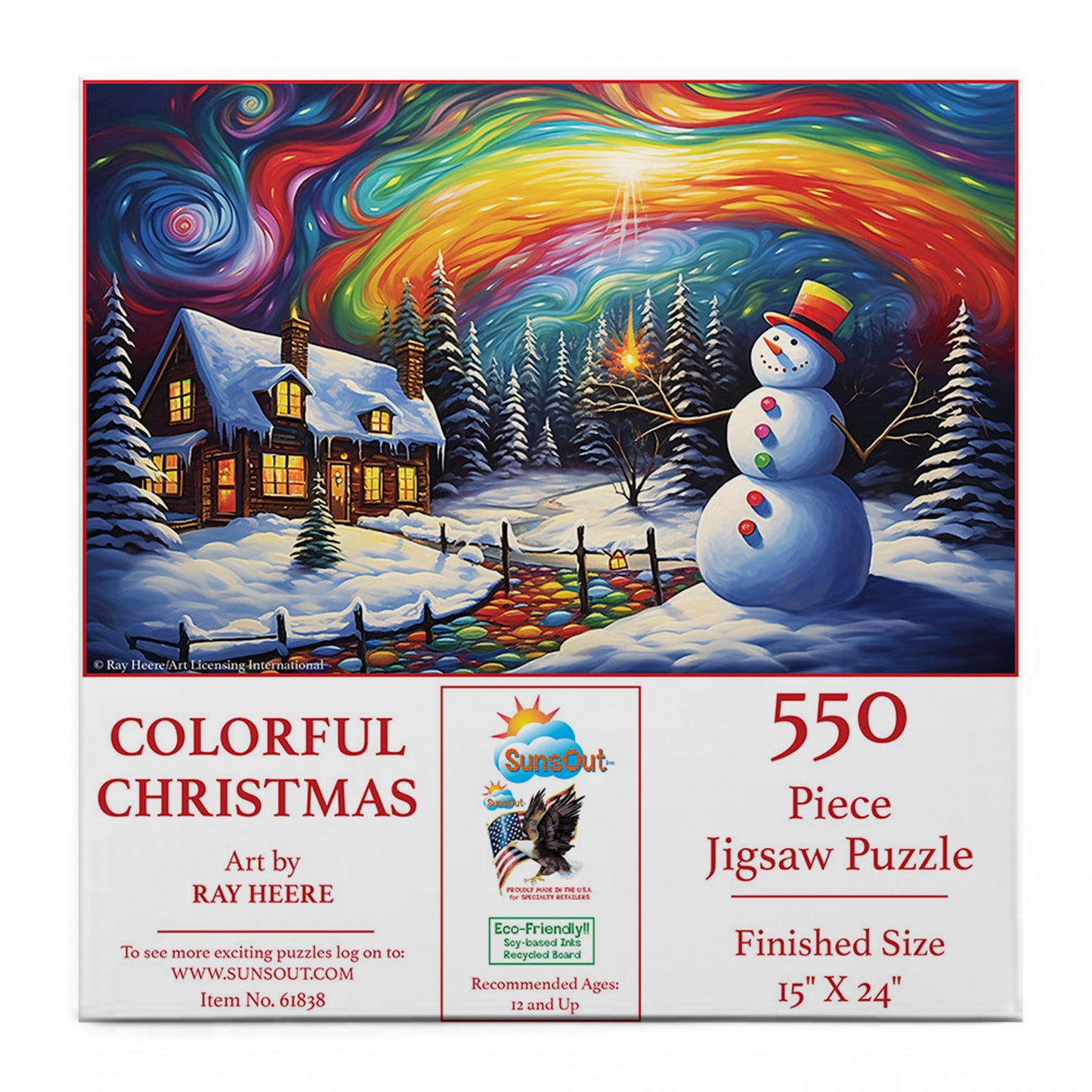 Colorful Christmas 550 pc Jigsaw Puzzle 61838