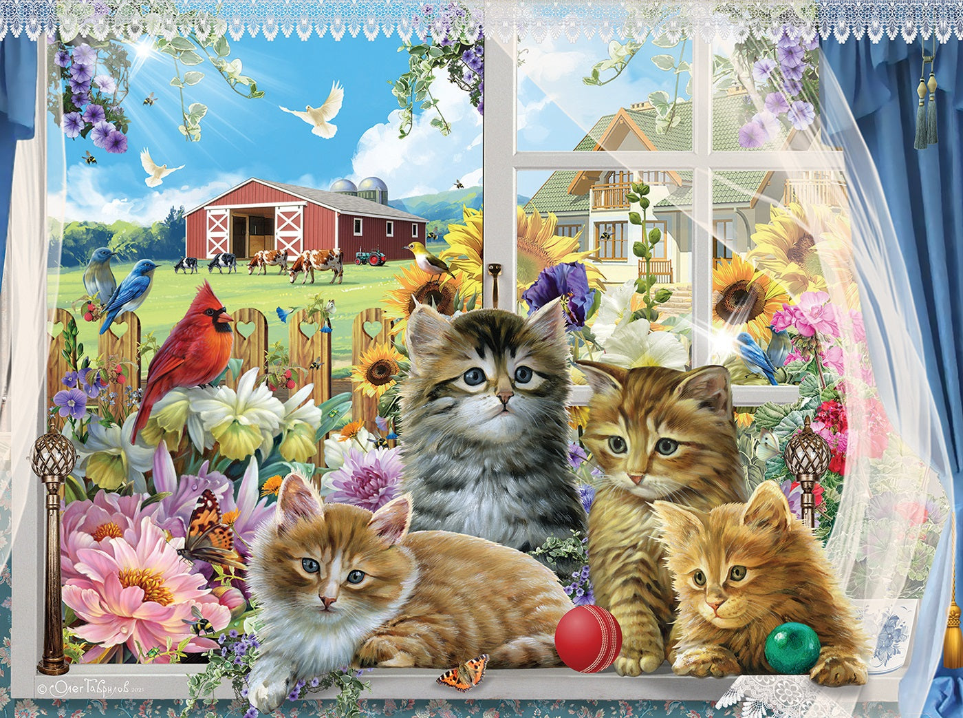 Kittens in the Window 1000 pc Jigsaw Puzzle 61913