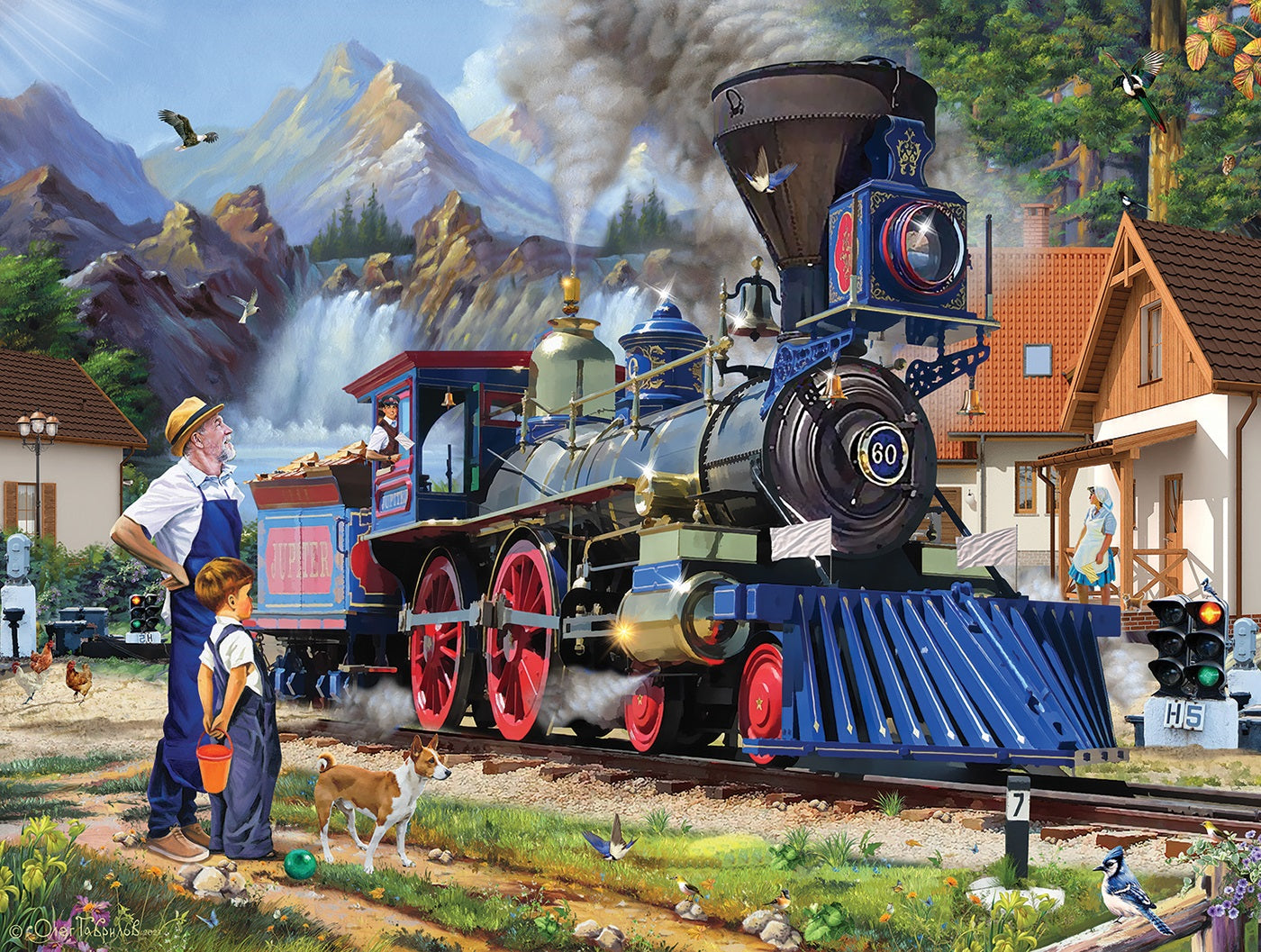 Retro Train 500 pc Jigsaw Puzzle 61940