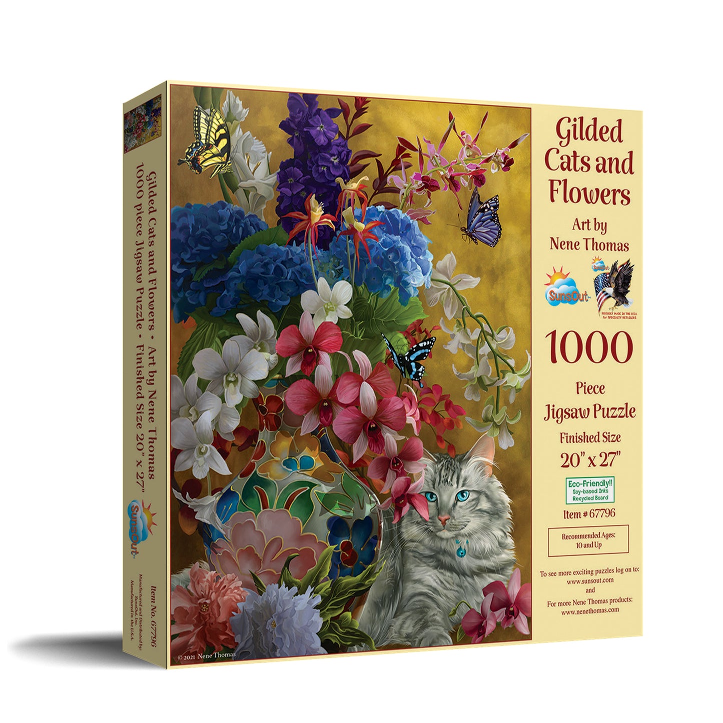 Gilded Cats And Flowers 1000 pc Jigsaw Puzzle 67796