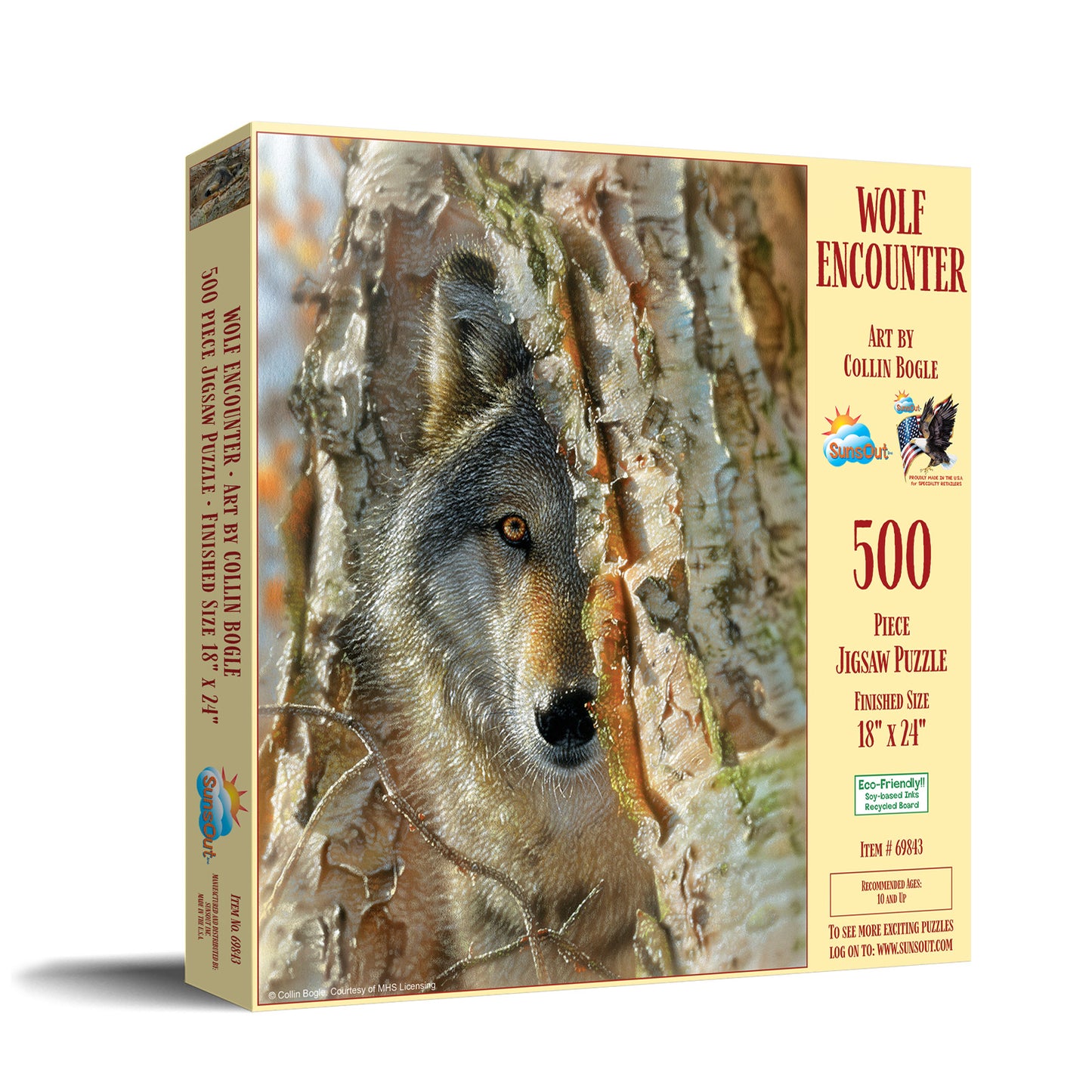 Wolf Encounter 500 pc Jigsaw Puzzle 69843