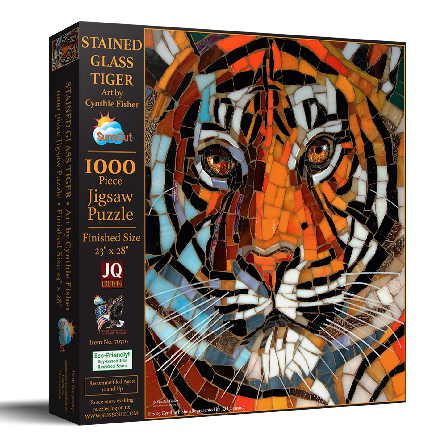 Stained Glass Tiger 1000 pc Jigsaw Puzzle 70707