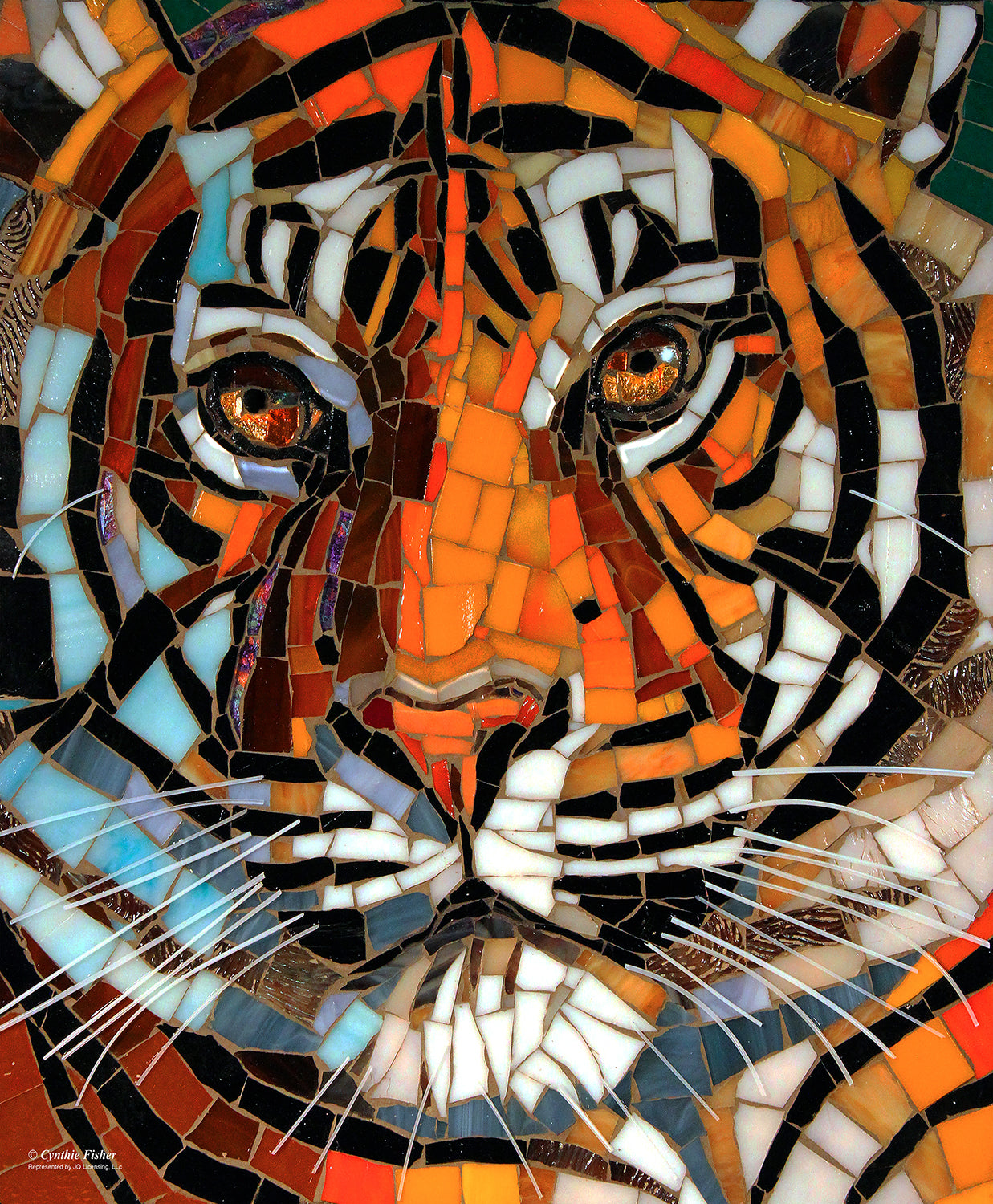 Stained Glass Tiger 1000 pc Jigsaw Puzzle 70707