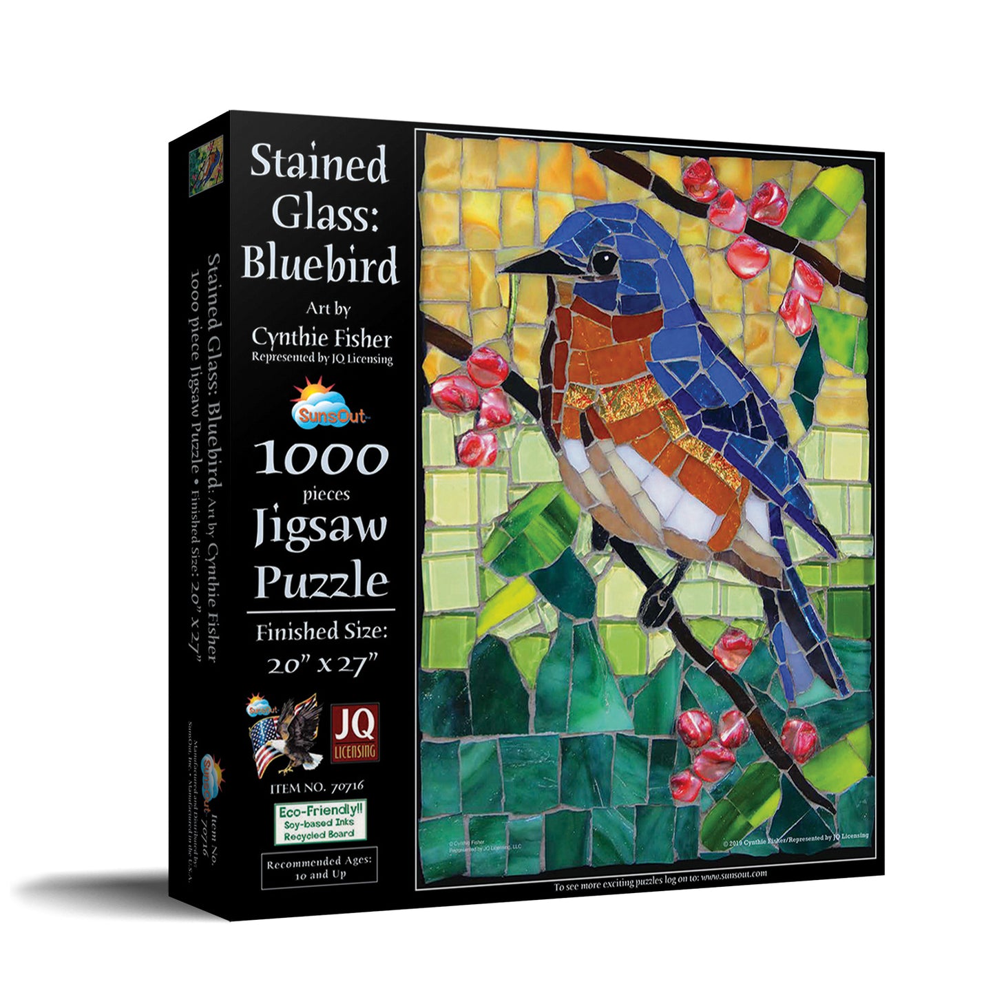 Stained Glass Bluebird 1000 pc Jigsaw Puzzle 70716