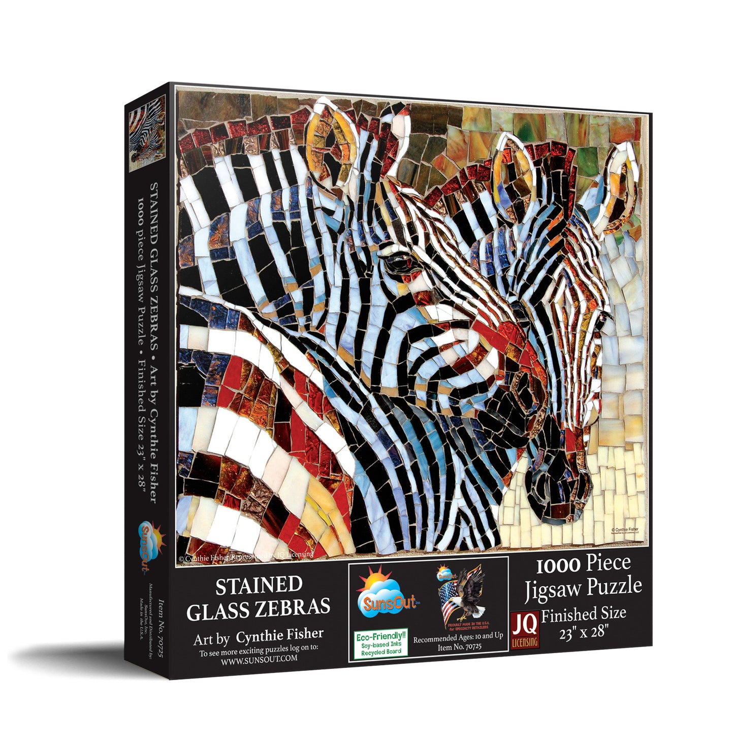 Stained Glass Zebras 1000 pc Jigsaw Puzzle 70725