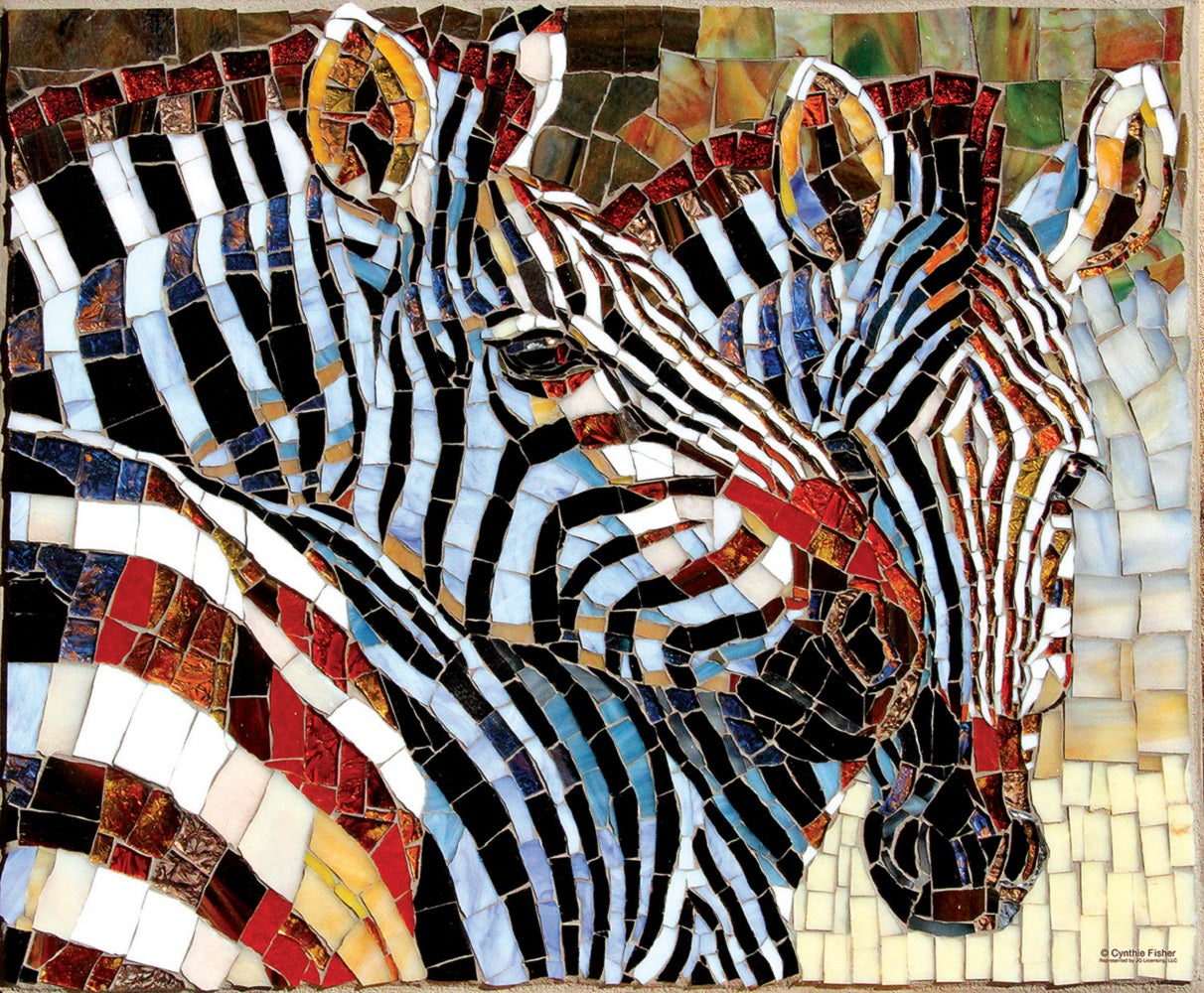 Stained Glass Zebras 1000 pc Jigsaw Puzzle 70725