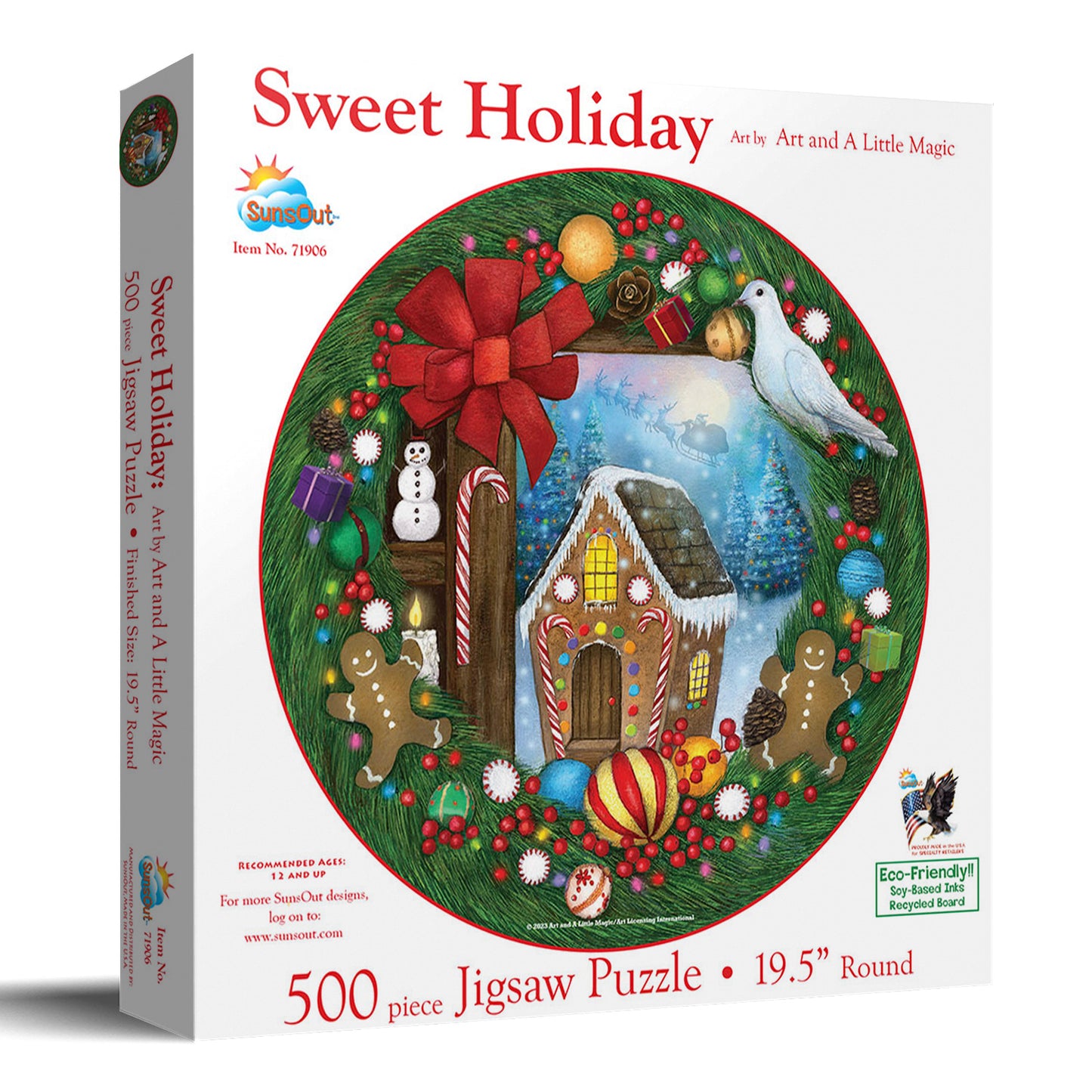 Sweet Holiday 500 pc Round Jigsaw Puzzle 71906