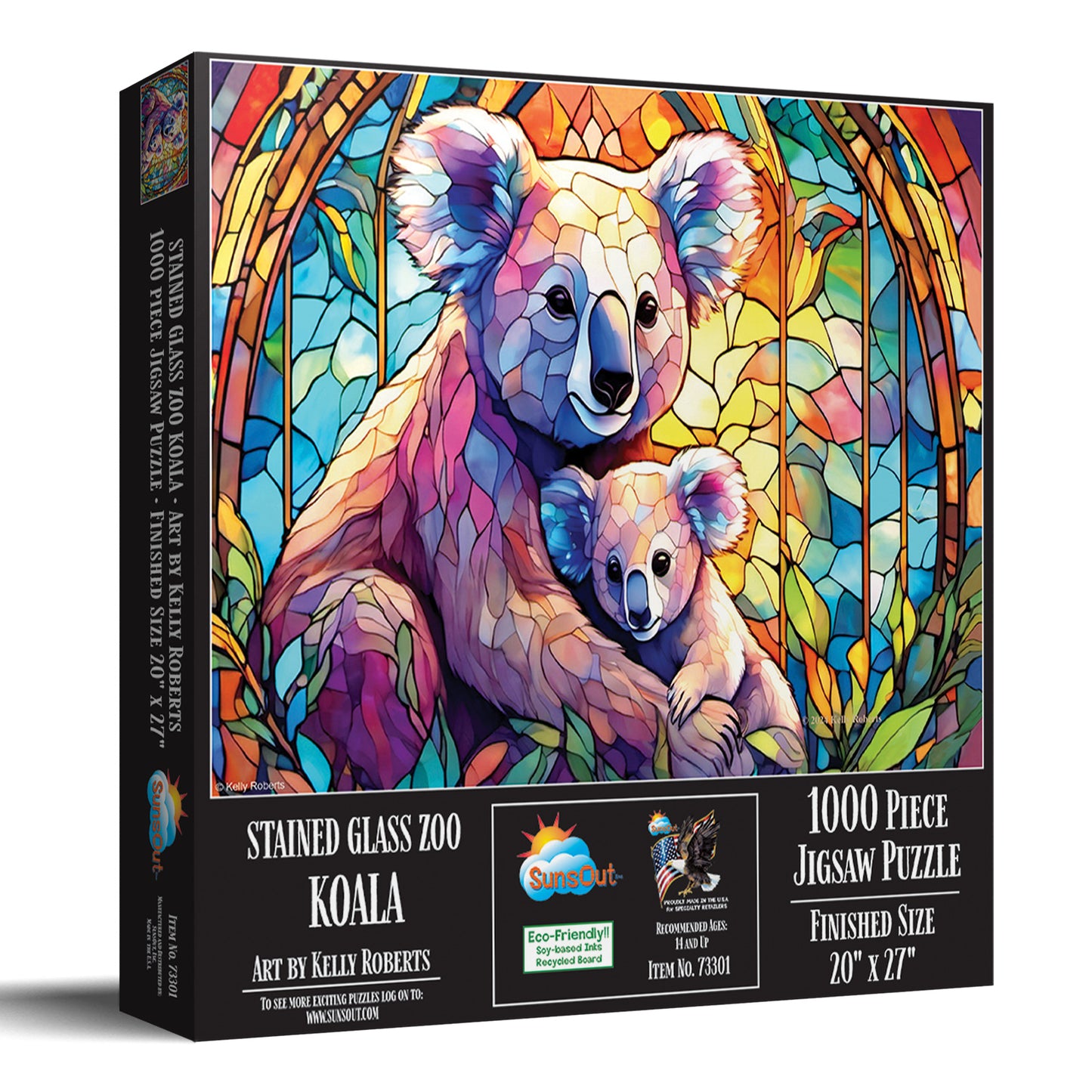Stained Glass Zoo Koala 1000 pc Jigsaw Puzzle 73301