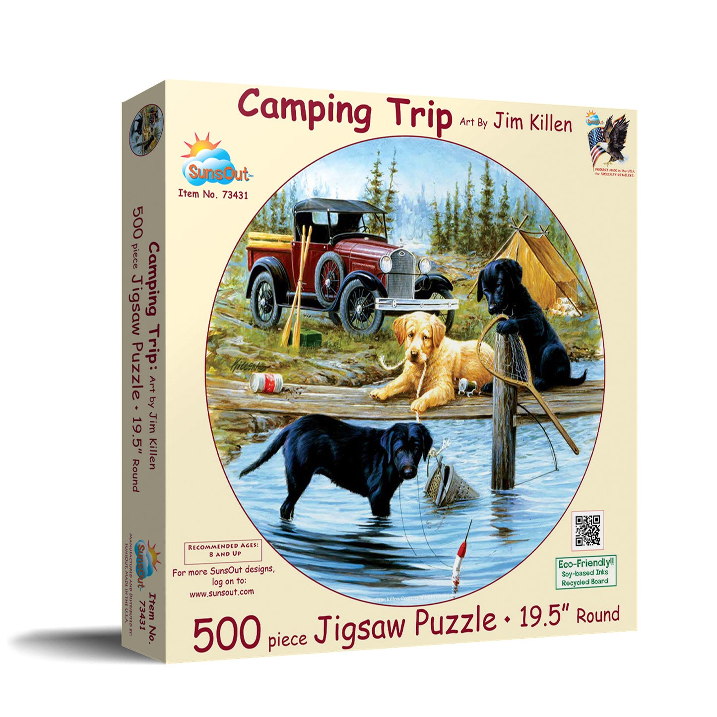 Camping Trip 500 pc Round Jigsaw Puzzle 73431