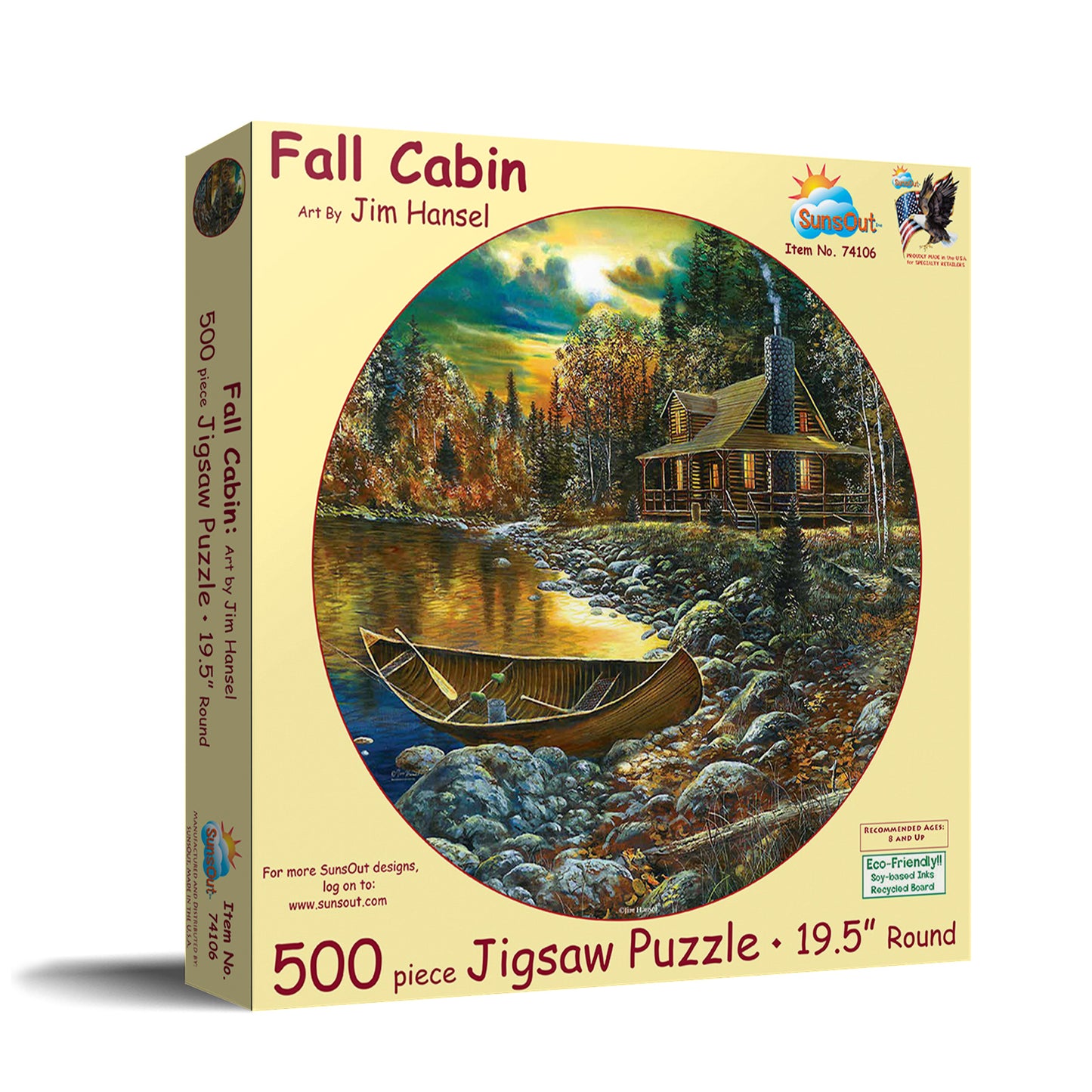Fall Cabin 500 pc Round Jigsaw Puzzle 74106