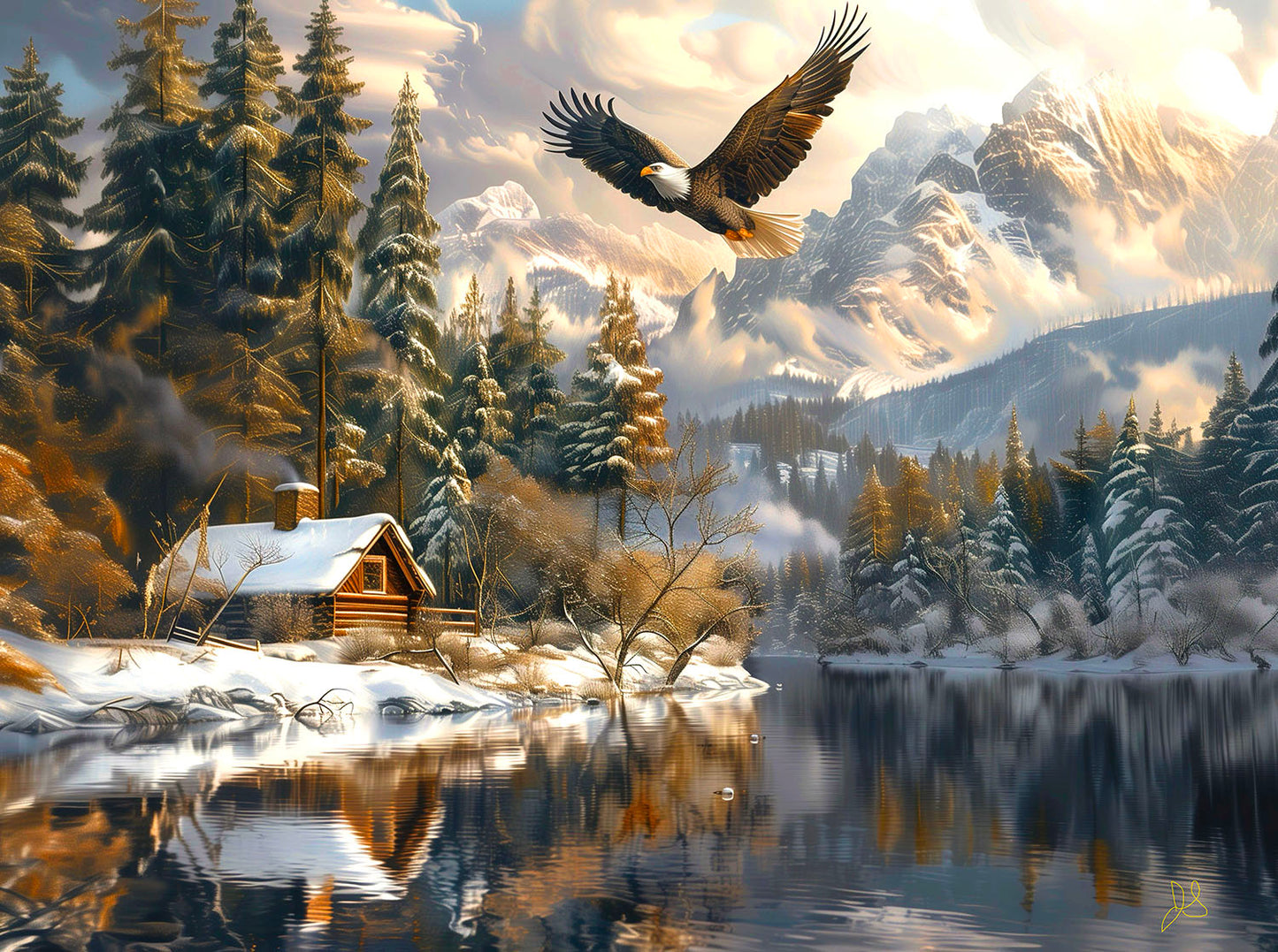 Winter Eagle Flight 1000 pc Jigsaw Puzzle 77129