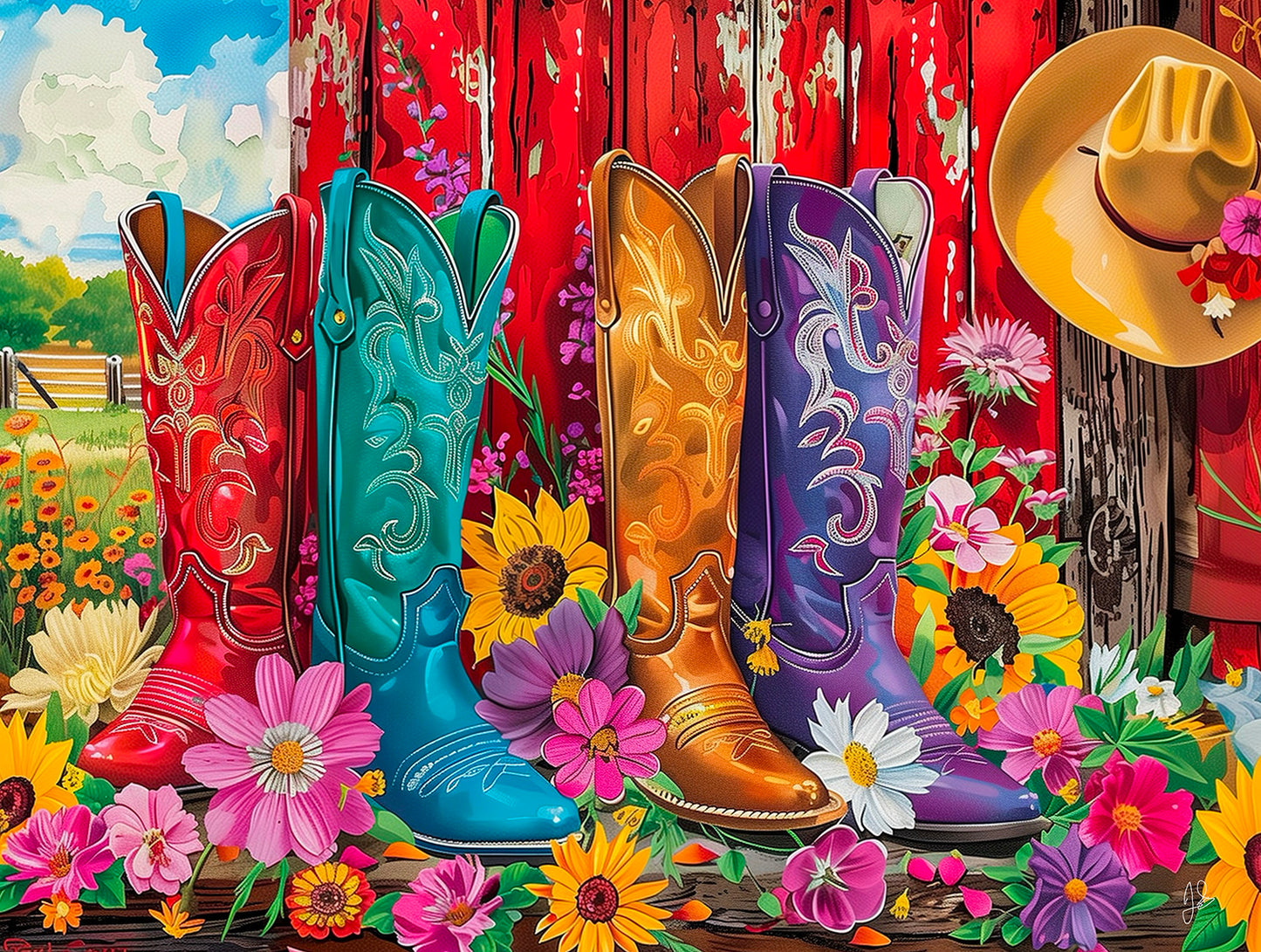 Country Boots 500 pc Jigsaw Puzzle 77194