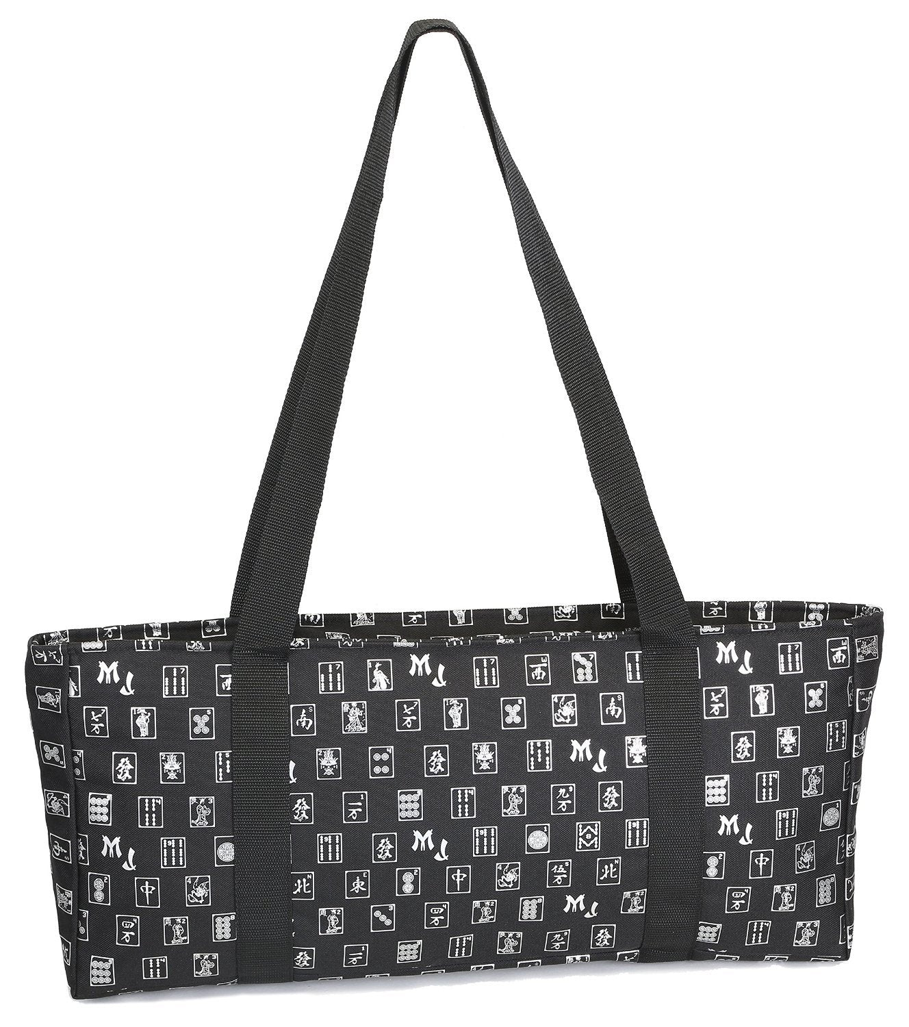 Mah Jongg Black & Silver MJ Designer Logo Soft Replacement Case, includes two matching wraps and a bonus bag, (Replacement Soft Case Only - tiles, trays, racks and pushers not included) 132643