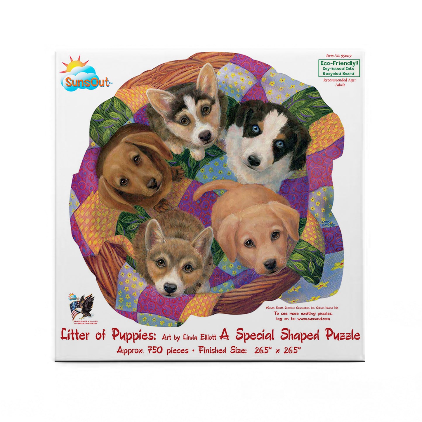 Litter of Puppies 750 pc Special Shape Jigsaw Puzzle 95007