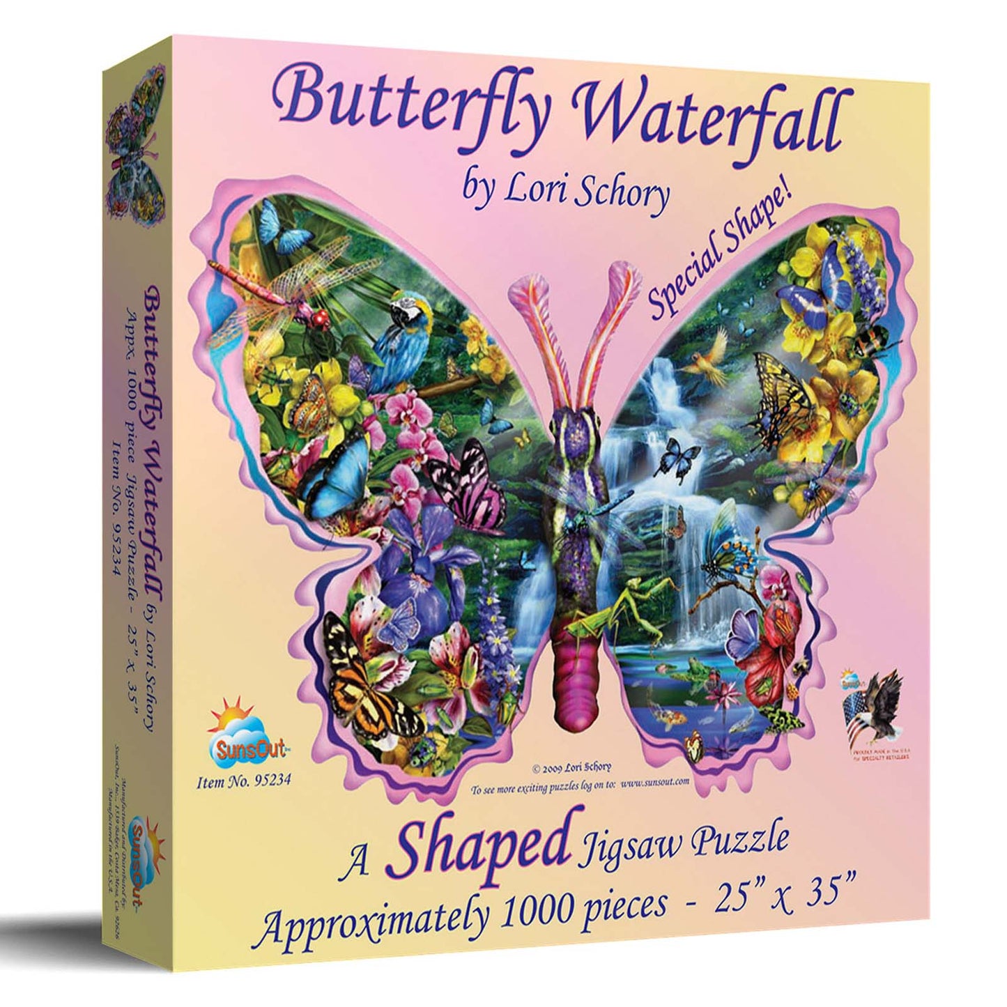 Butterfly Waterfall 1000 pc Special Shape Jigsaw Puzzle 95234