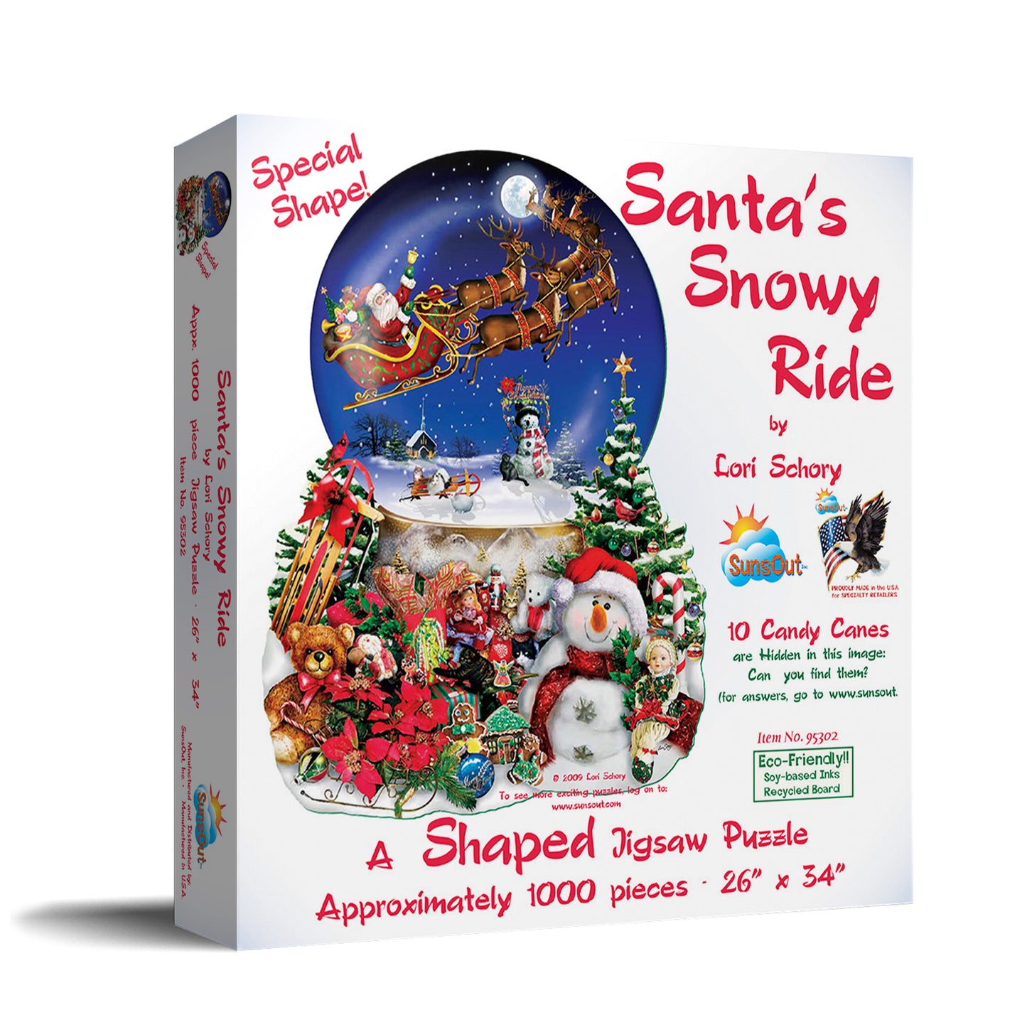 Santa's Snowy Ride 1000 pc Special Shape Jigsaw Puzzle 95302