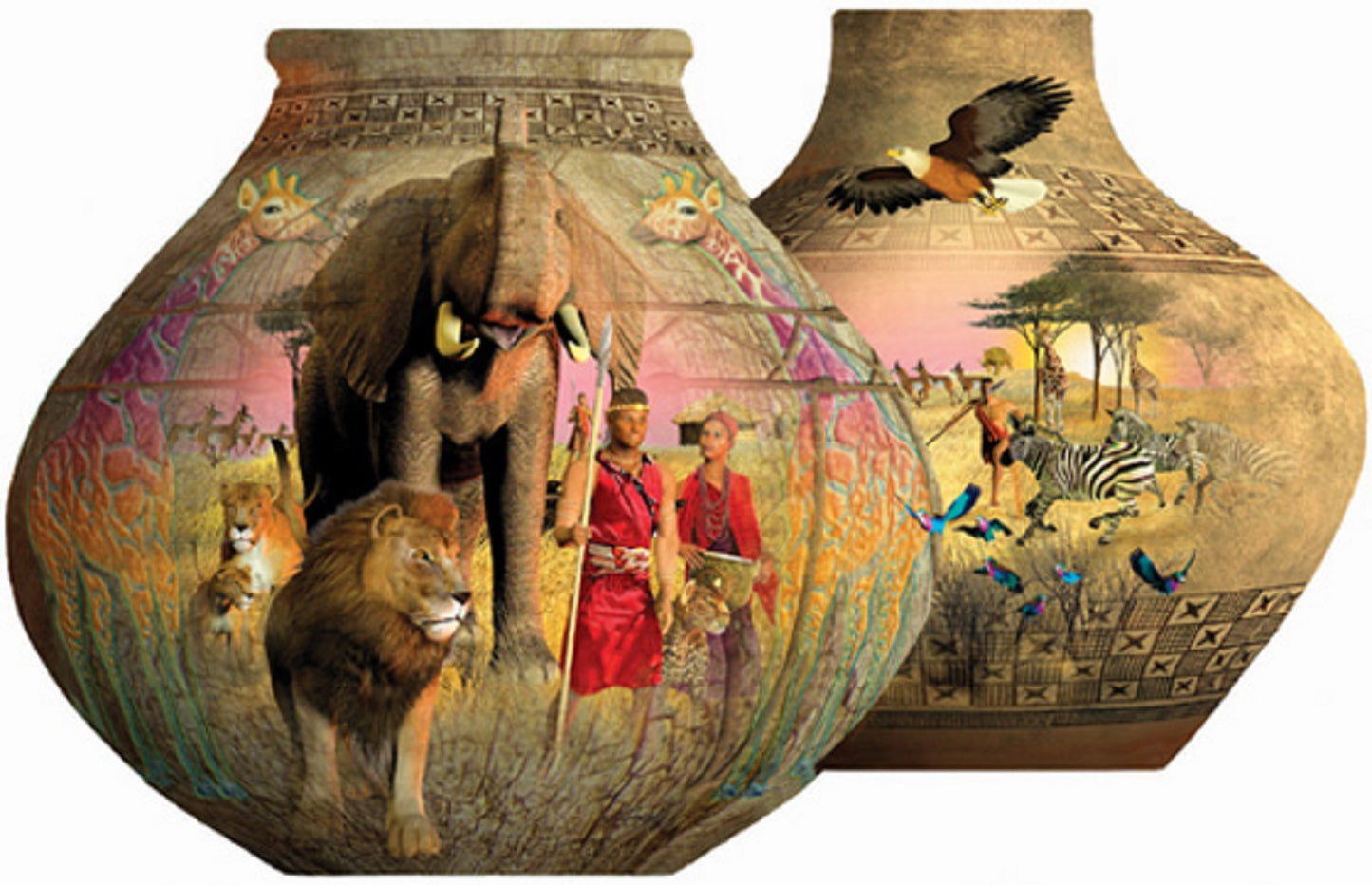 African Pots 1000 pc Special Shape Jigsaw Puzzle 95622