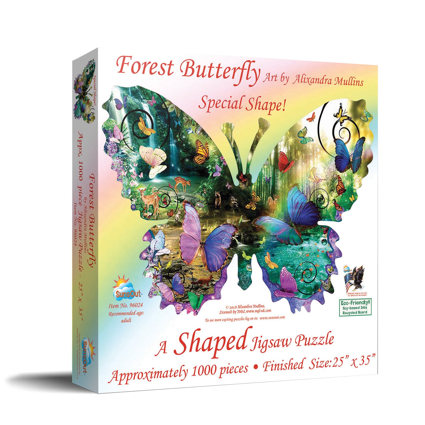 Forest Butterfly 1000 pc Special Shape Jigsaw Puzzle 96024