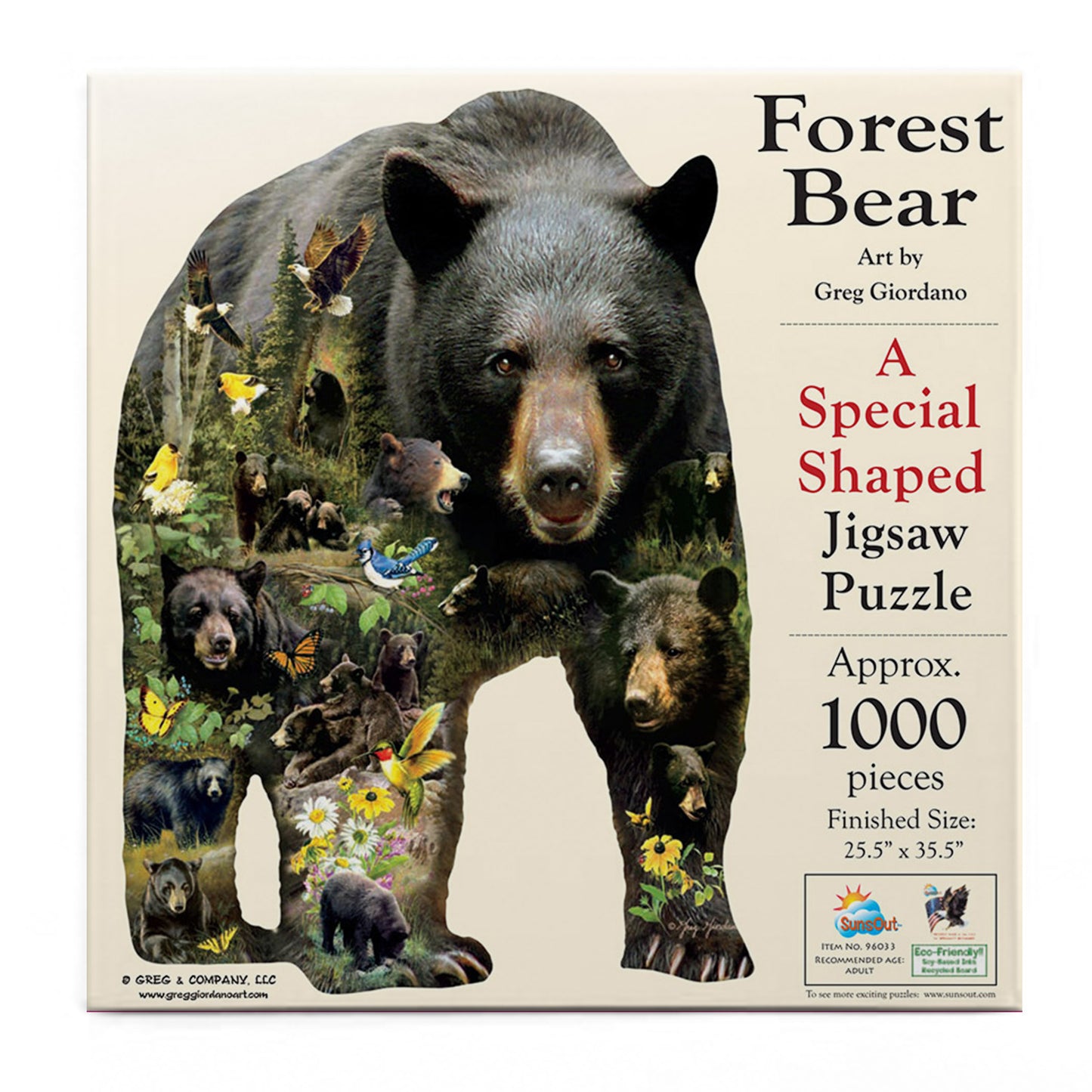 Forest Bear 1000 pc Special Shape Jigsaw Puzzle 96033