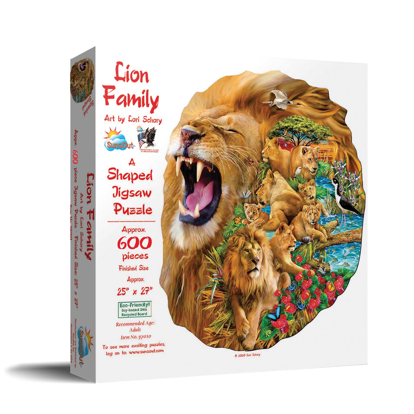 Lion Family 600 pc Special Shape Jigsaw Puzzle 97010