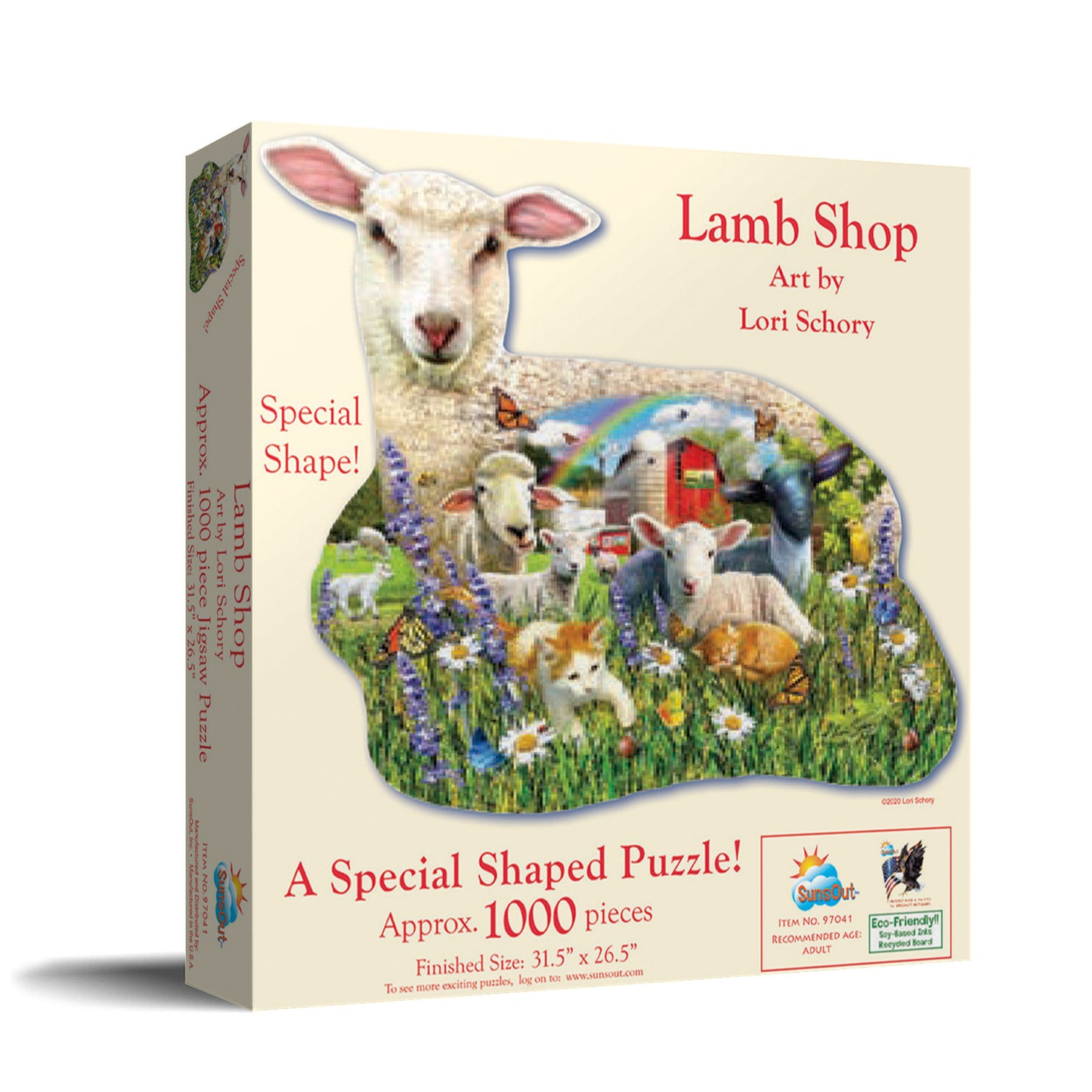 Lamb Shop 1000 pc Special Shape Jigsaw Puzzle 97041