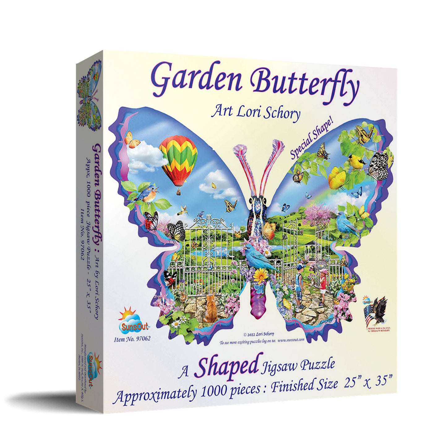 Garden Butterfly 1000 pc Special Shape Jigsaw Puzzle 97062