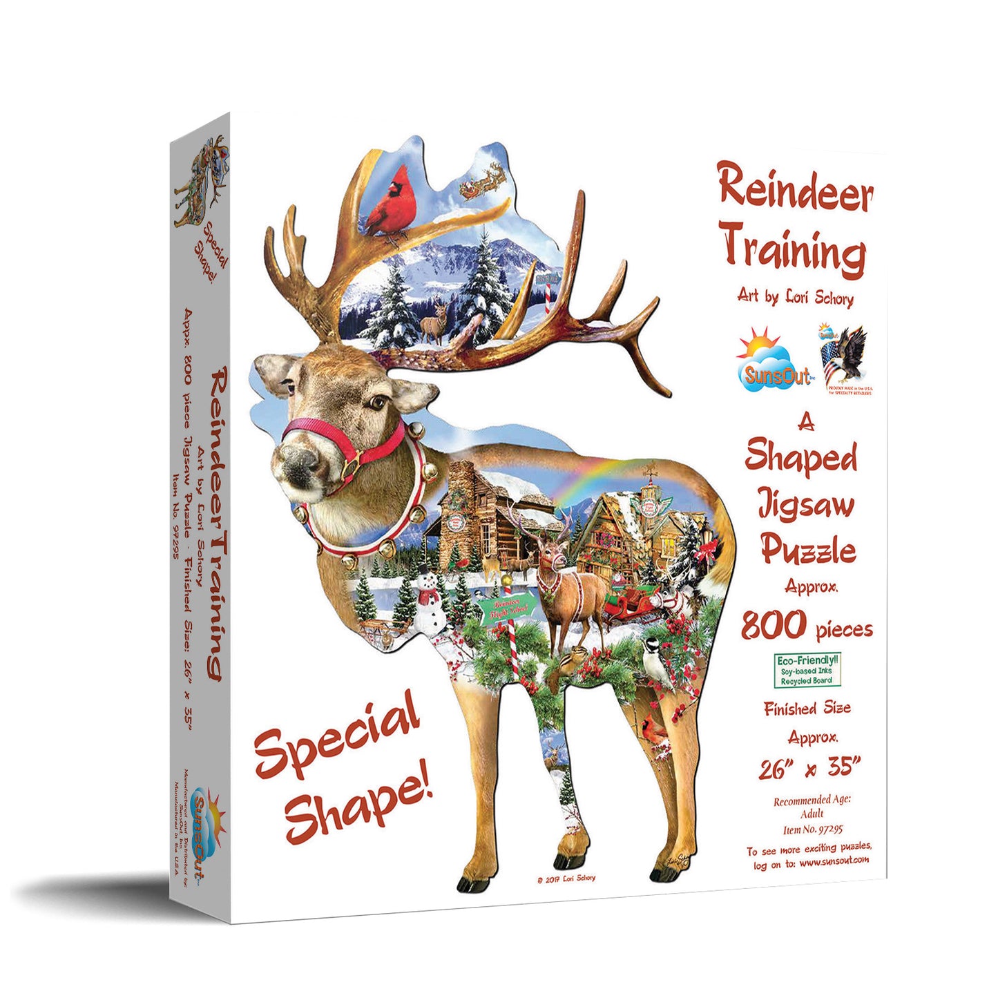 Reindeer Training 800 pc Special Shape Jigsaw Puzzle 97295