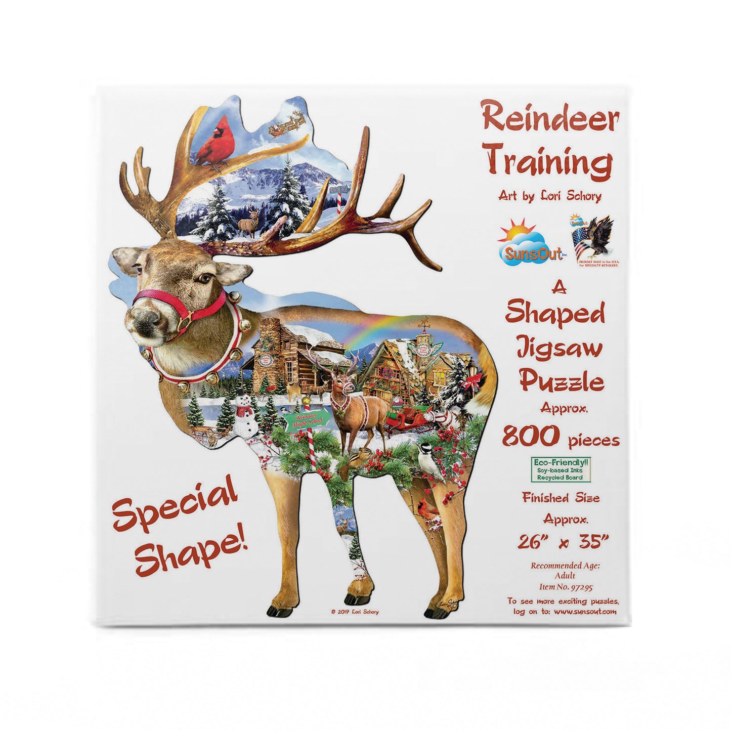 Reindeer Training 800 pc Special Shape Jigsaw Puzzle 97295