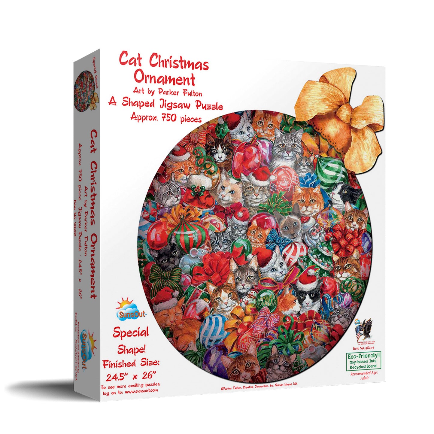 Cat Christmas ornament 750 pc Special Shape Jigsaw Puzzle 98201