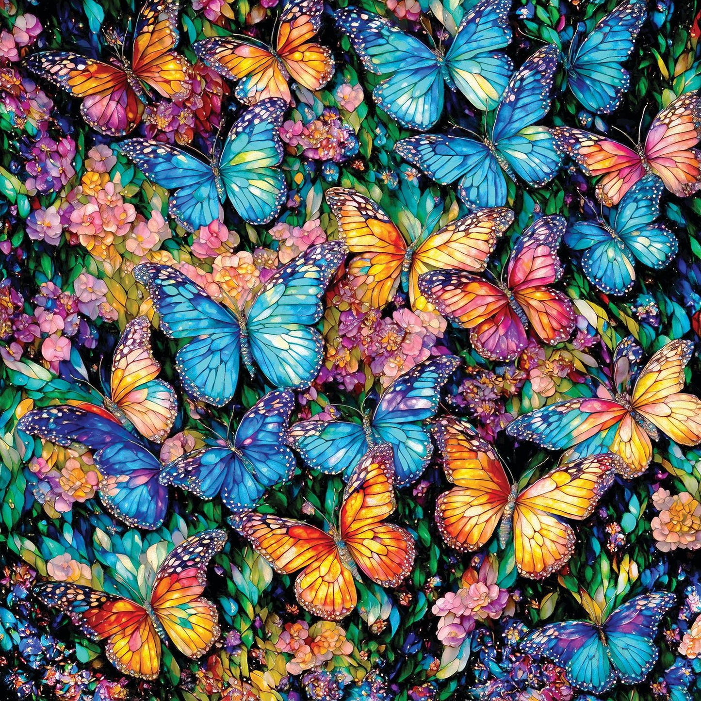 Stained Glass Butterflies 500 pc Jigsaw Puzzle 71315