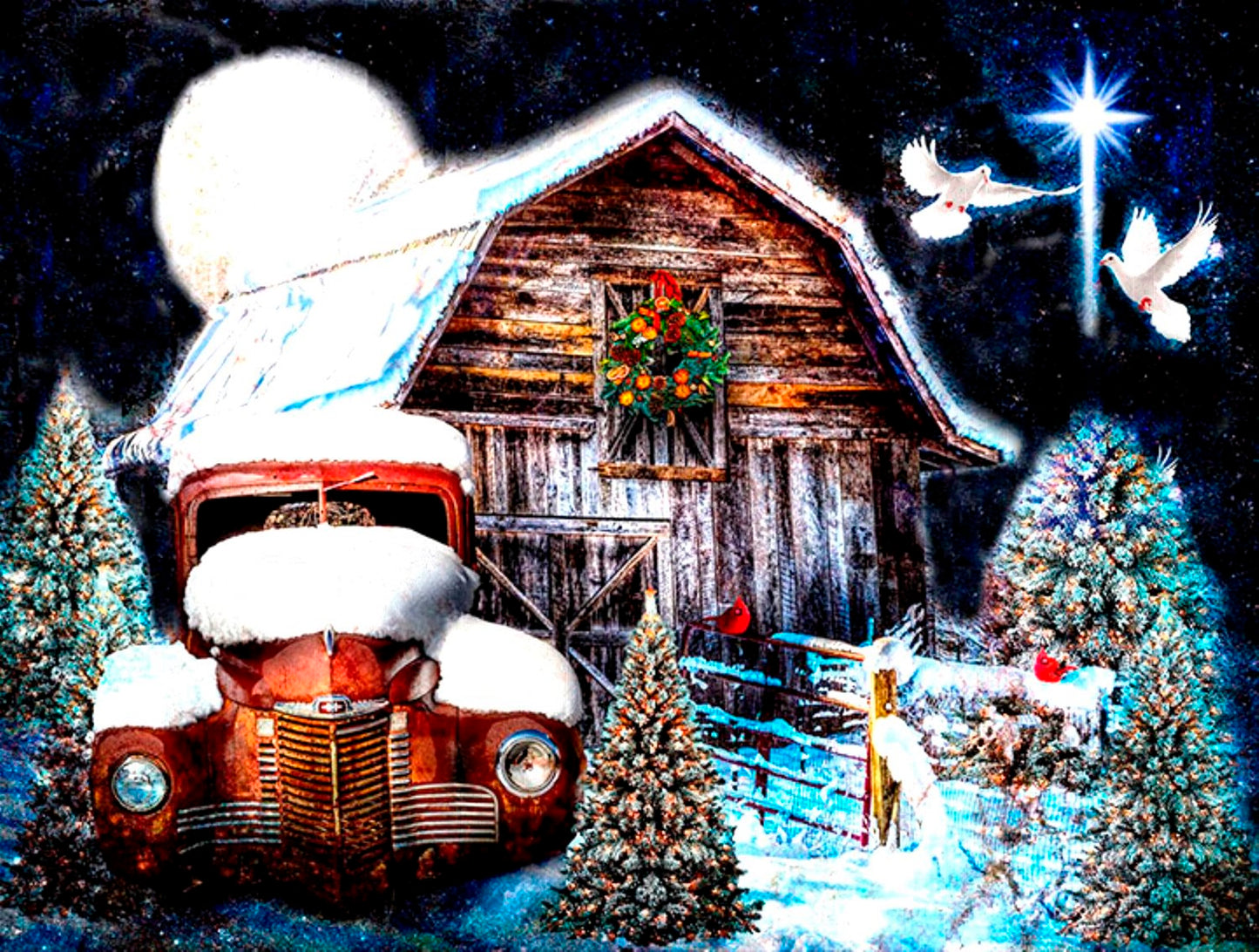 Christmas Night at the Farm 300 pc Jigsaw Puzzle 30165