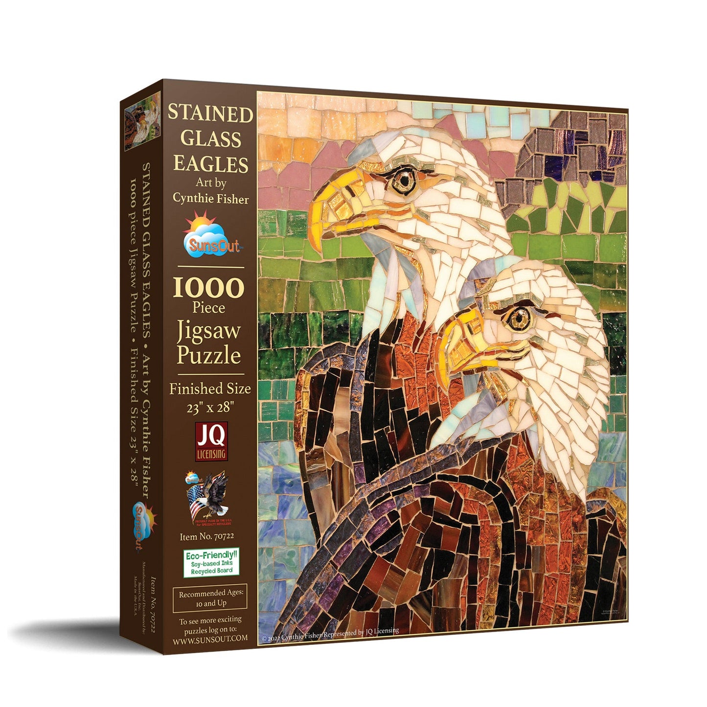 Stained Glass Eagles 1000 pc Jigsaw Puzzle 70722