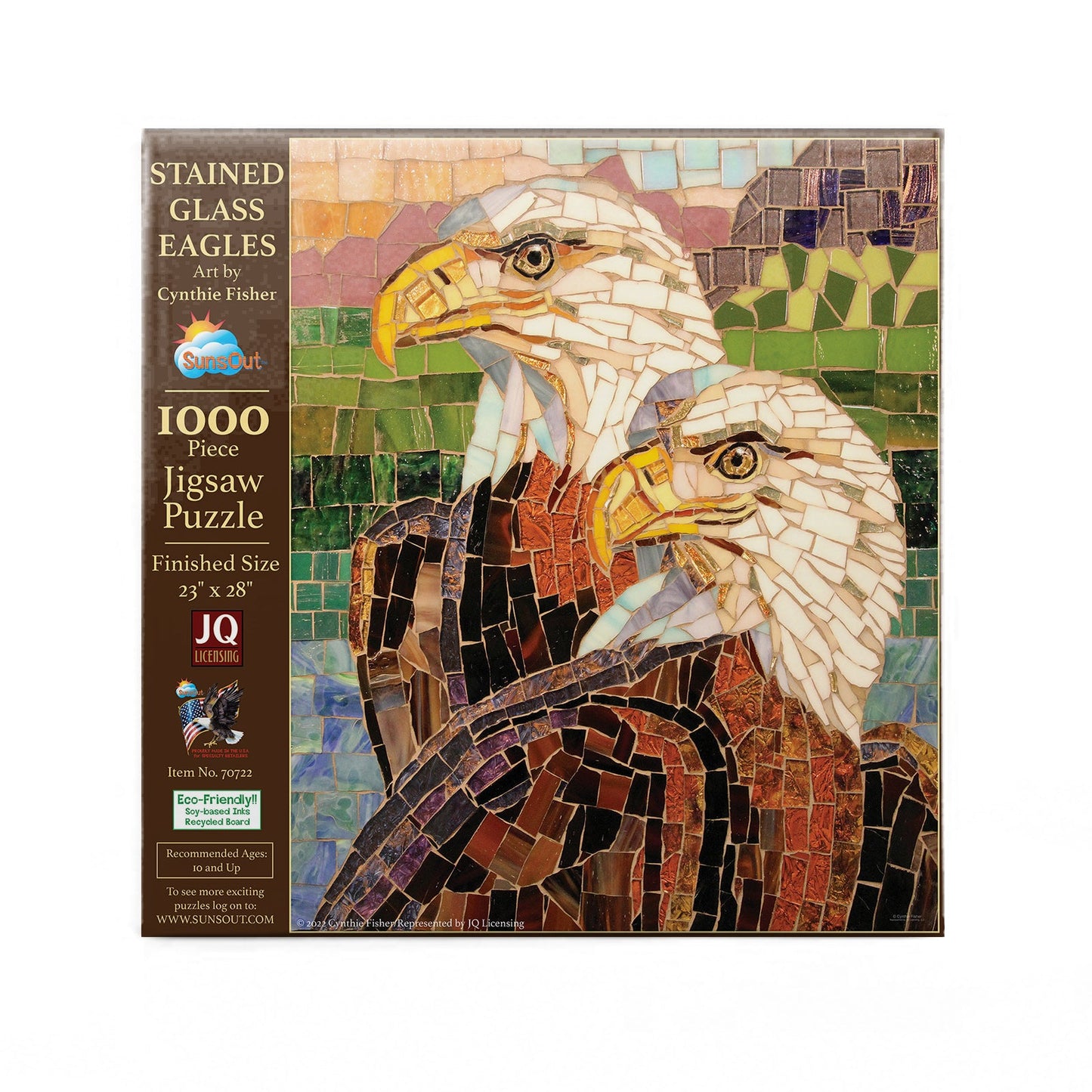Stained Glass Eagles 1000 pc Jigsaw Puzzle 70722