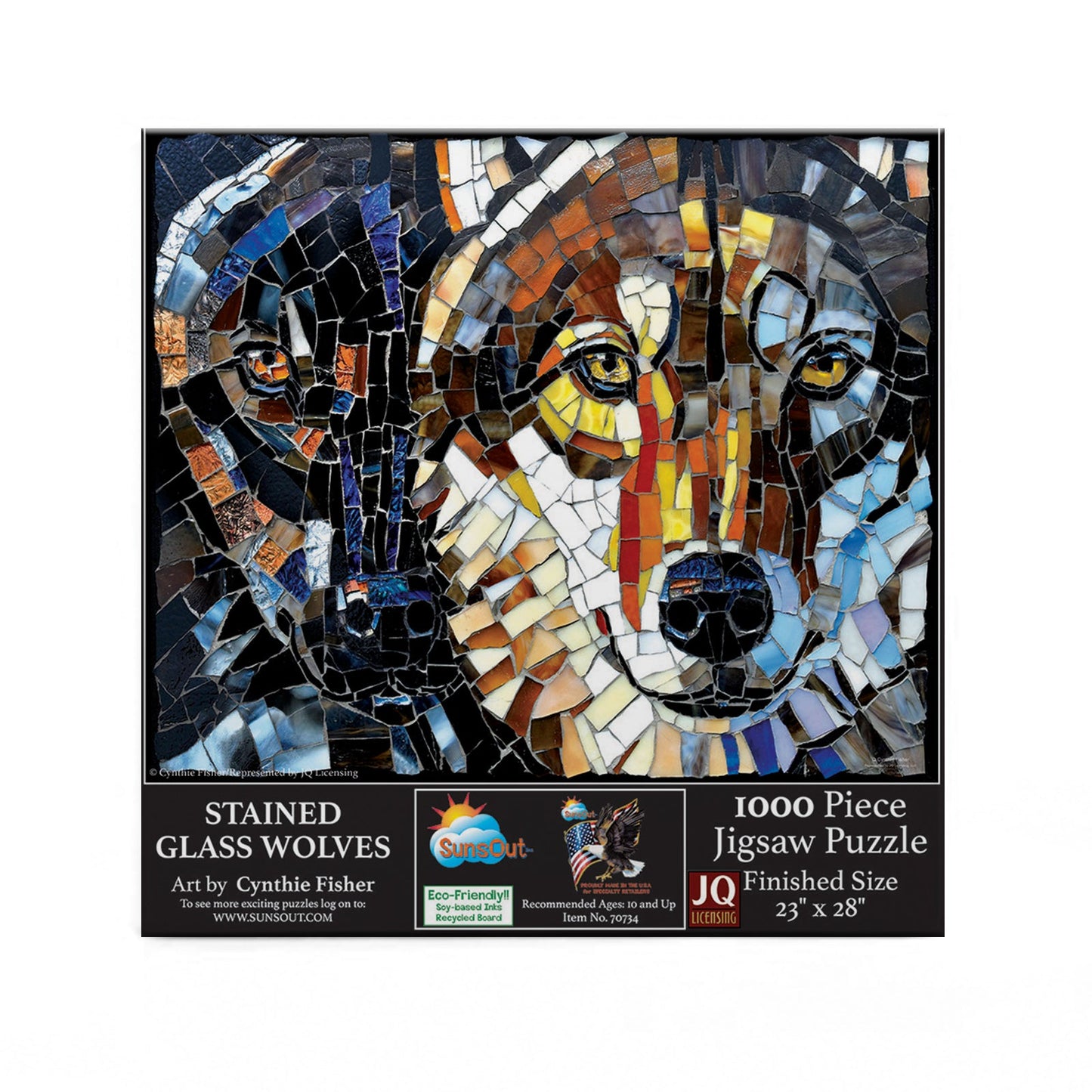 Stained Glass Wolves 1000 pc Jigsaw Puzzle 70734
