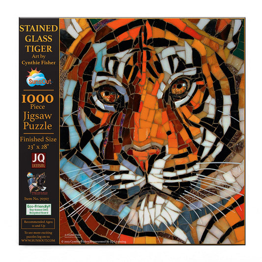 Stained Glass Tiger 1000 pc  Jigsaw Puzzle 70707