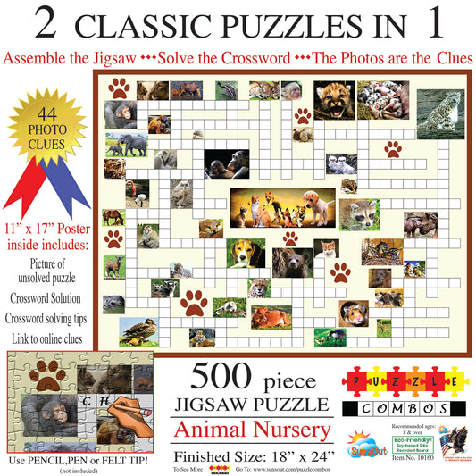 Animal Nursery 500 pc Puzzle Combo Jigsaw Puzzle 10160