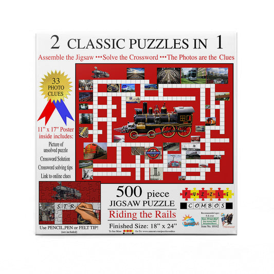 Riding the Rails 500 pc Puzzle Combo Jigsaw Puzzle 10162