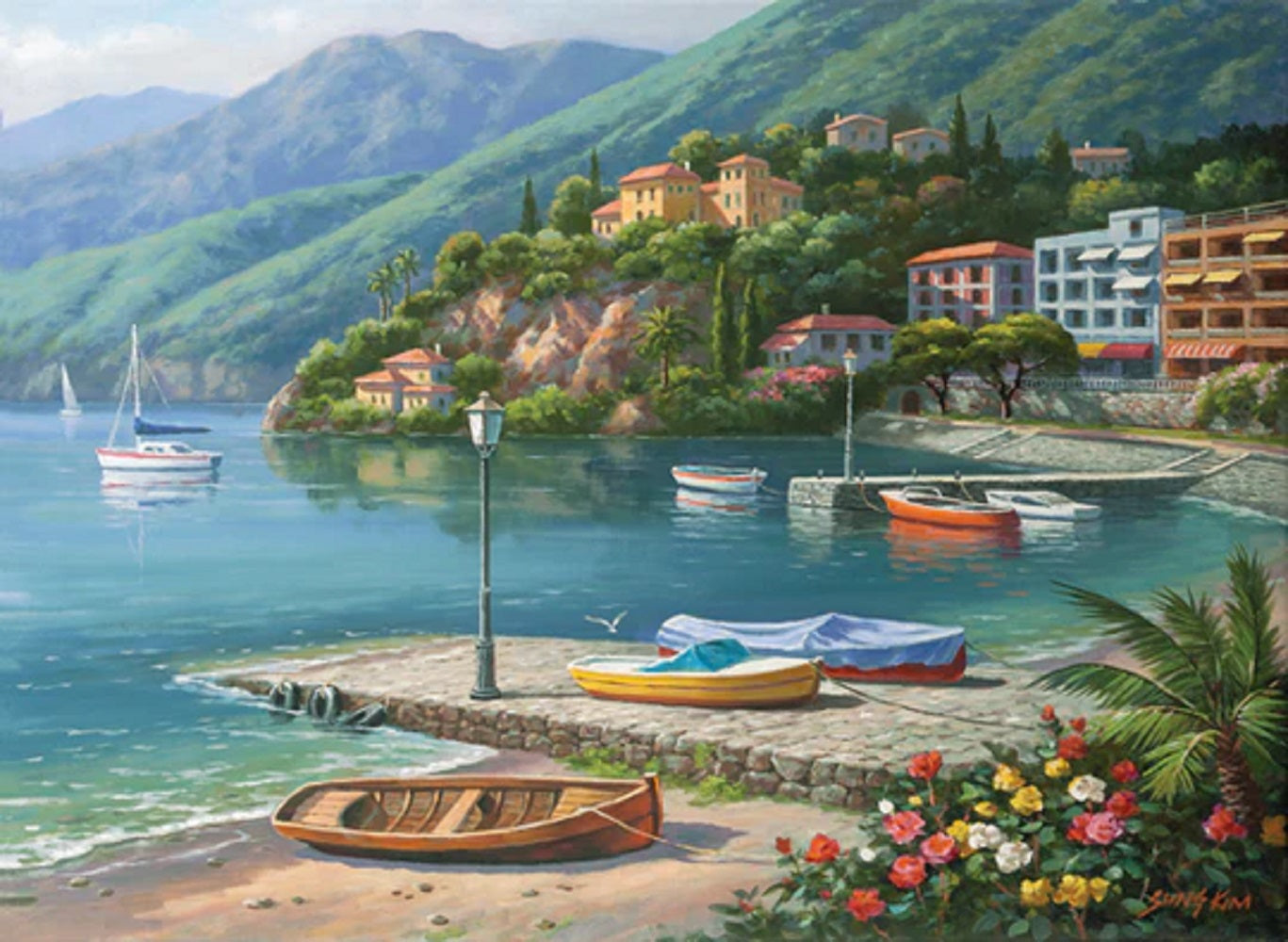 Hillside Harbor Cove 1000 pc  Jigsaw Puzzle 1096
