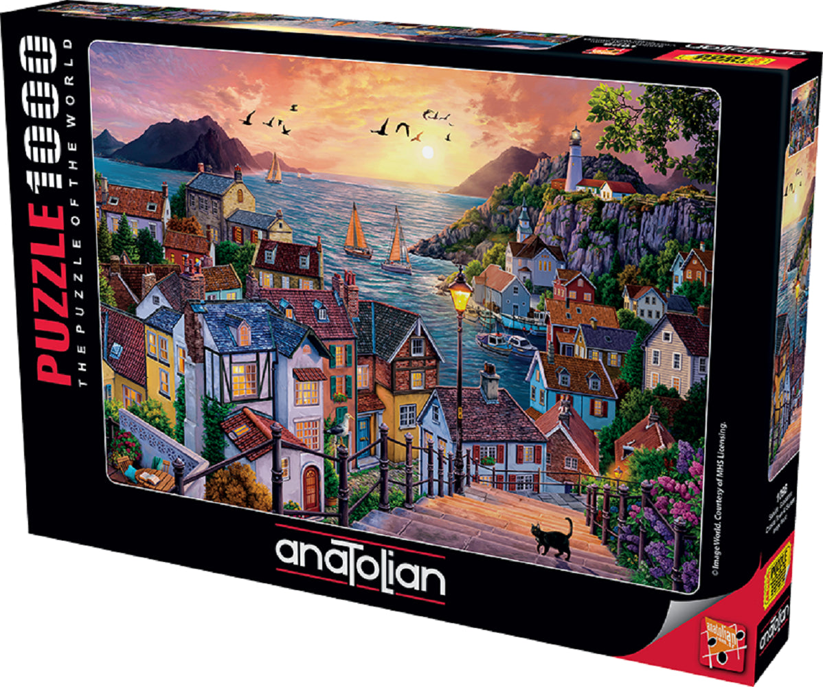 Coastal Town At Sunset 1000 pc  Jigsaw Puzzle 1098