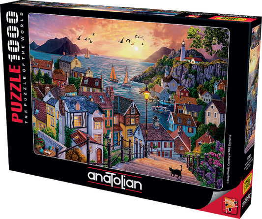 Coastal Town At Sunset 1000 pc  Jigsaw Puzzle 1098