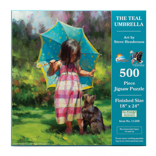 The Teal Umbrella 500 pc  Jigsaw Puzzle 11205