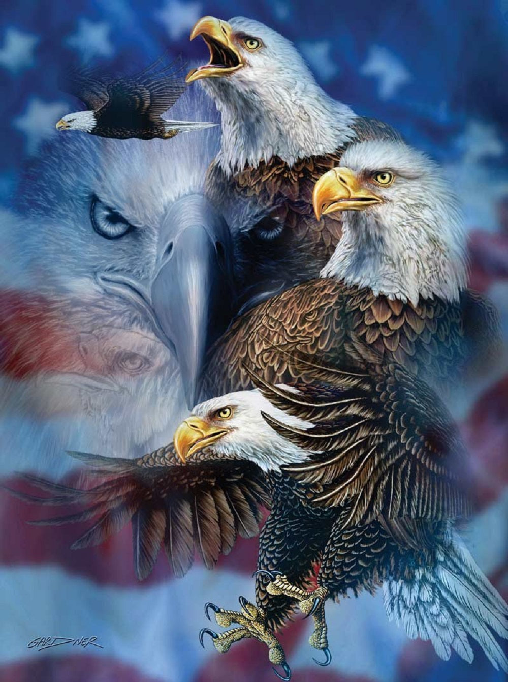 Patriotic Eagles 1000 pc  Jigsaw Puzzle 46530