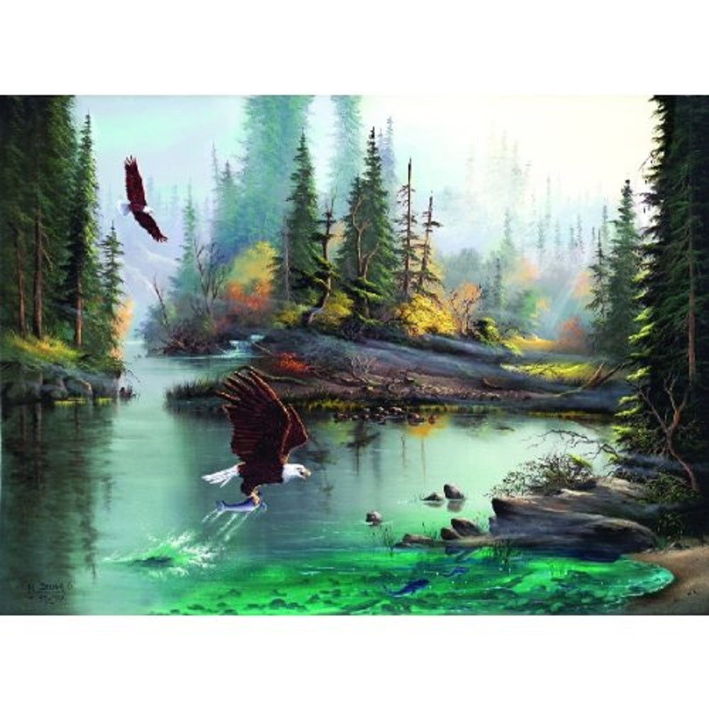 River Eagles 1000 pc Large Pieces Jigsaw Puzzle 53124