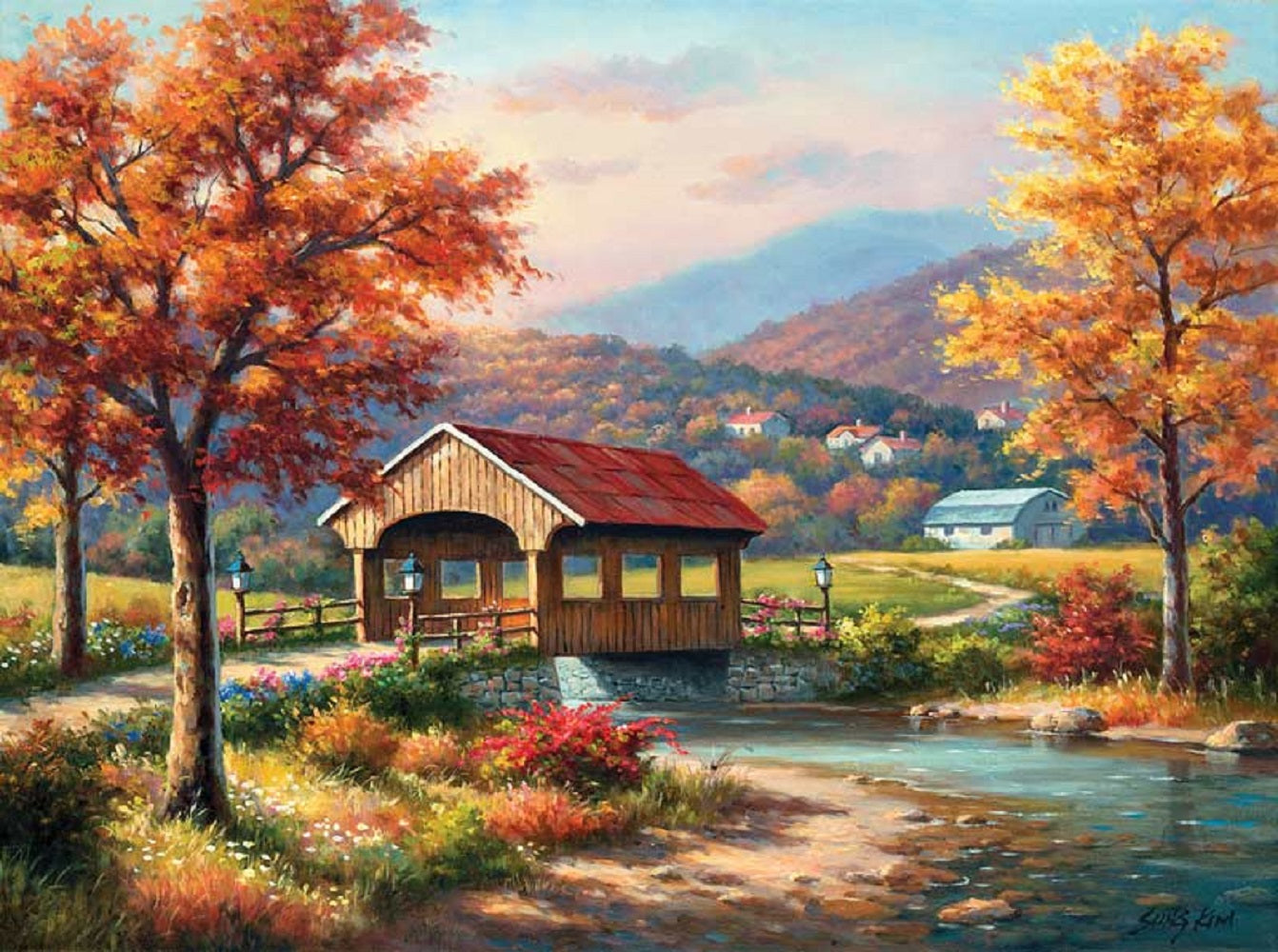 Covered Bridge in Fall 500 pc  Jigsaw Puzzle 36610