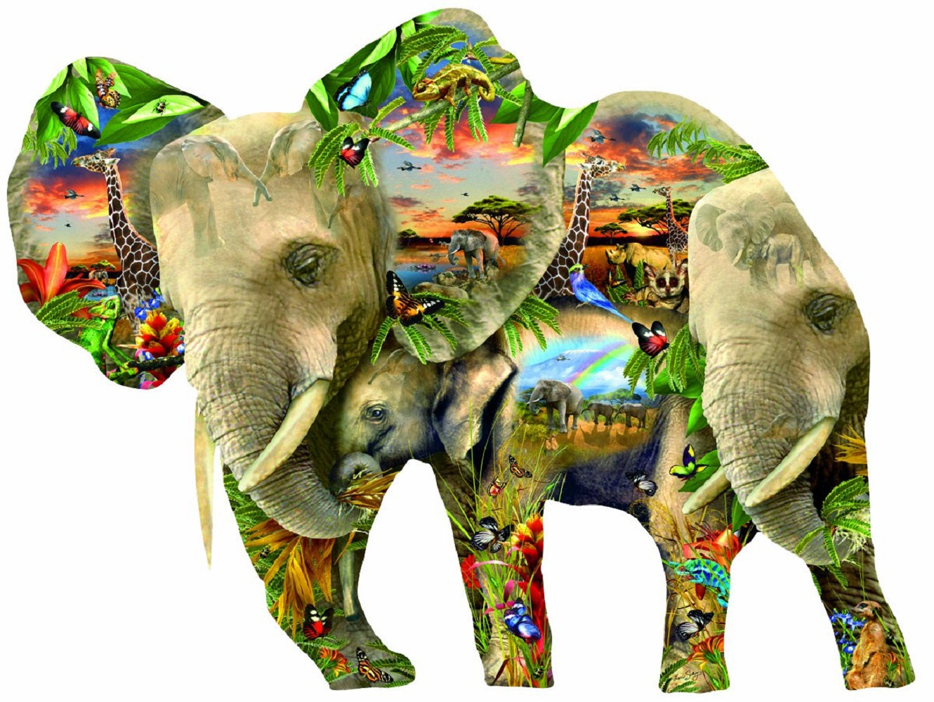 Ele-Phantastic 1000 pc Special Shape Jigsaw Puzzle 95436