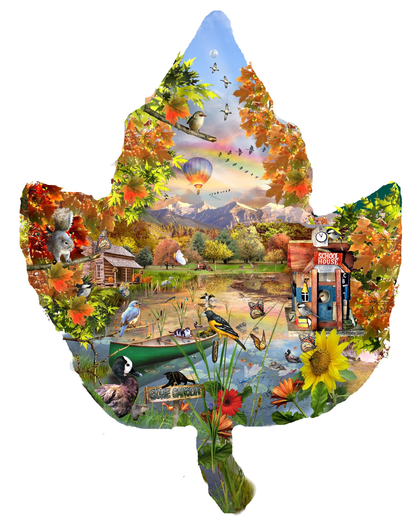 Autumn Shoreline 1000 pc Special Shape Jigsaw Puzzle 95298