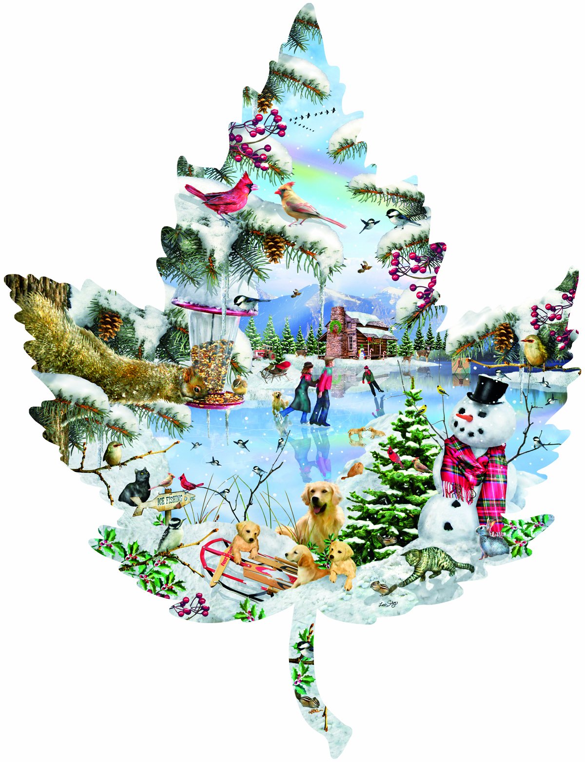 Winter on the Lake 1000 pc Special Shape Jigsaw Puzzle 95310