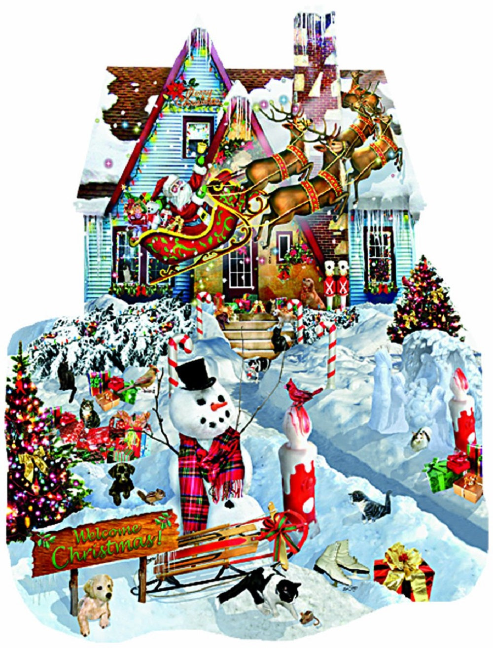 Christmas at Our House 1000 pc Special Shape Jigsaw Puzzle 95539
